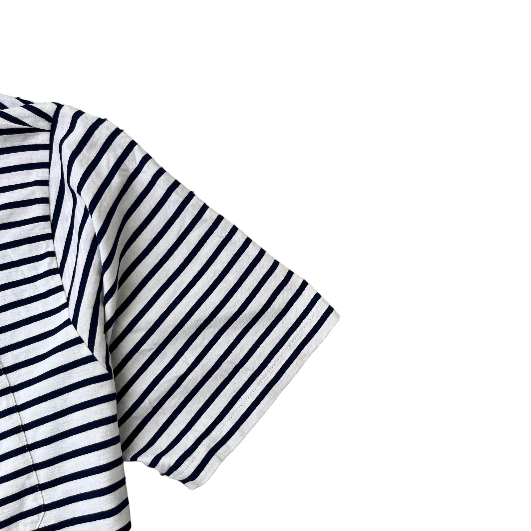 Men's Embroidered Logo Striped T-Shirt White Size L - Image 6
