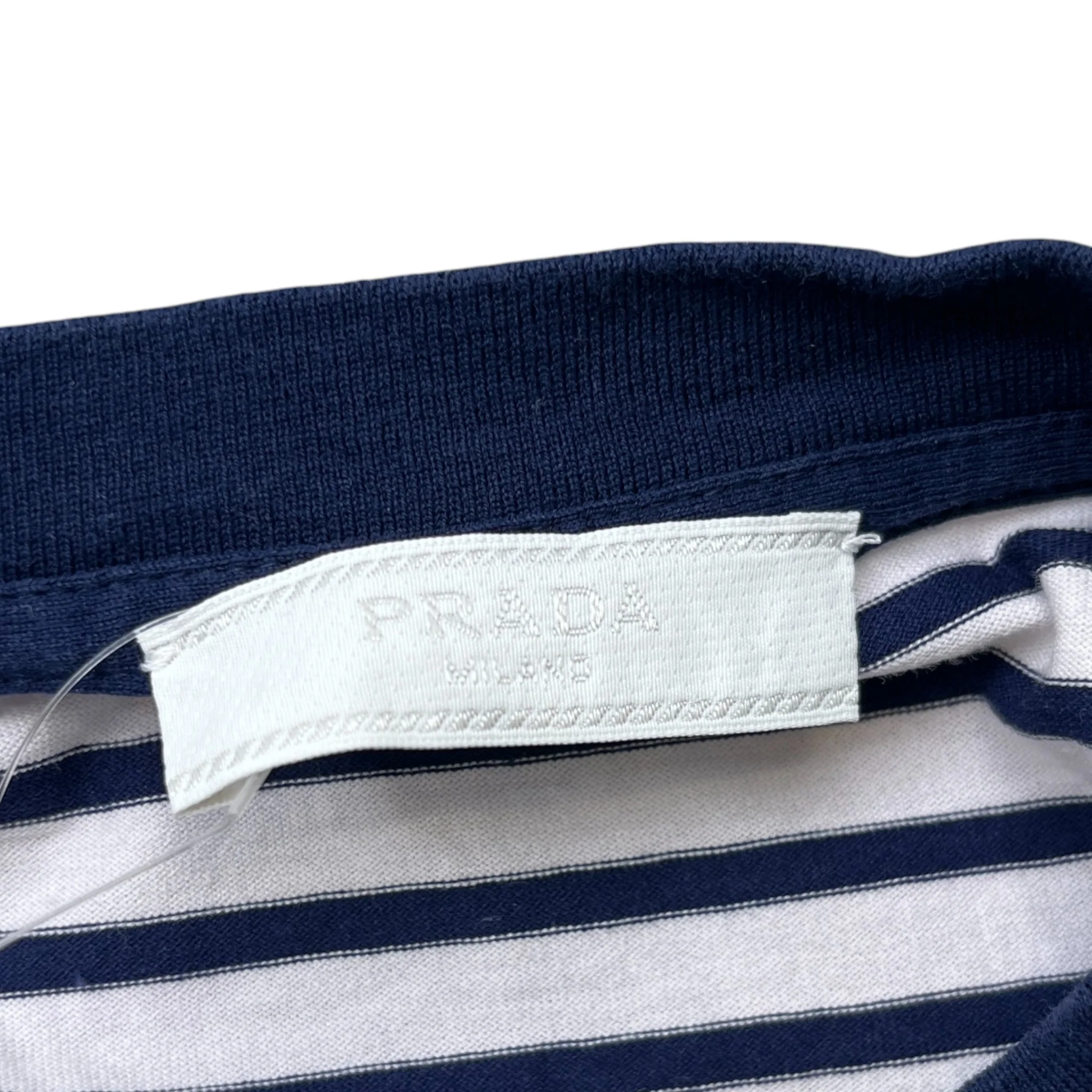 Men's Embroidered Logo Striped T-Shirt White Size L - Image 8