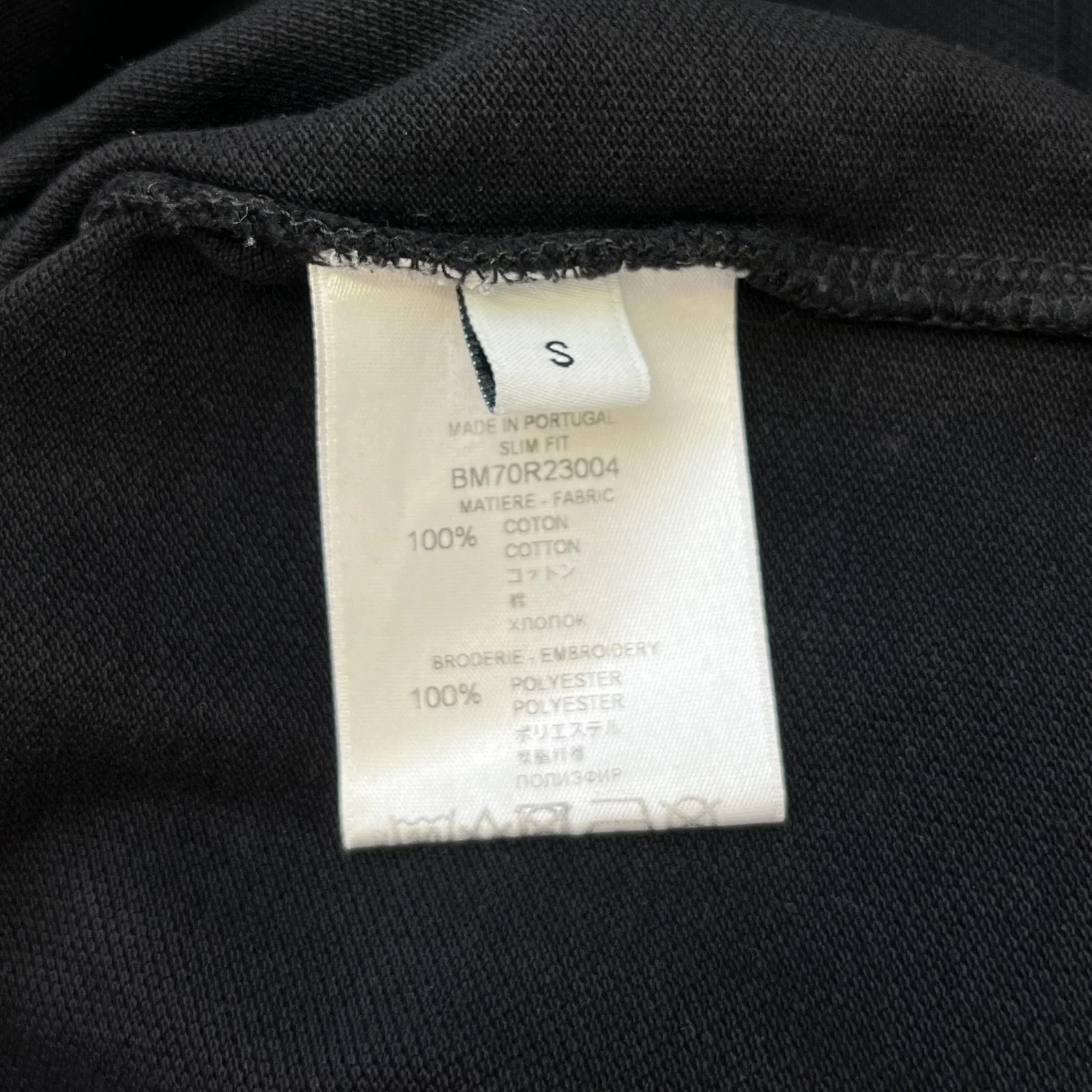 Men's Embroidered Logo T-Shirt Black Size S - Image 5