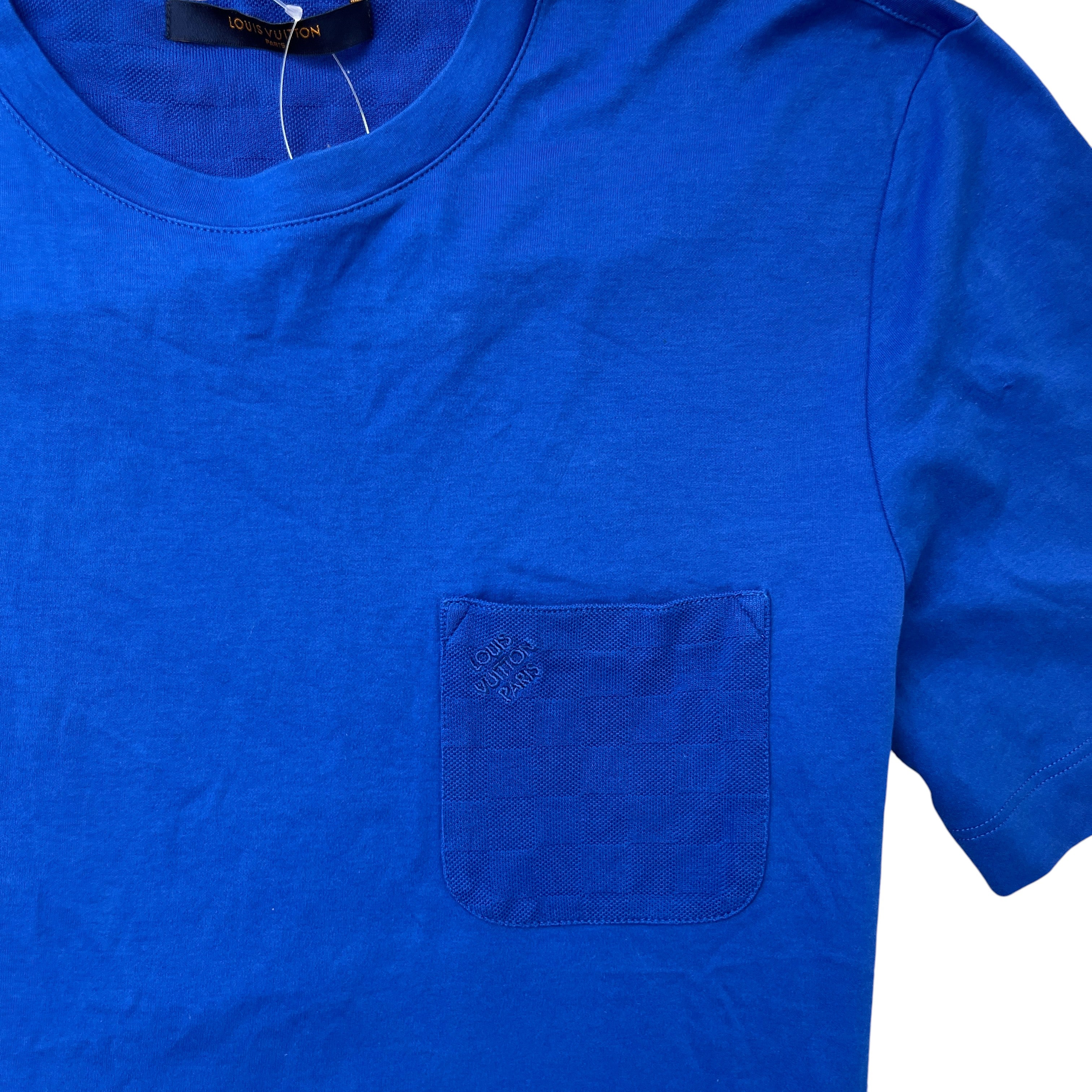 Men's Embroidered Logo T-Shirt Blue Size L - Image 5