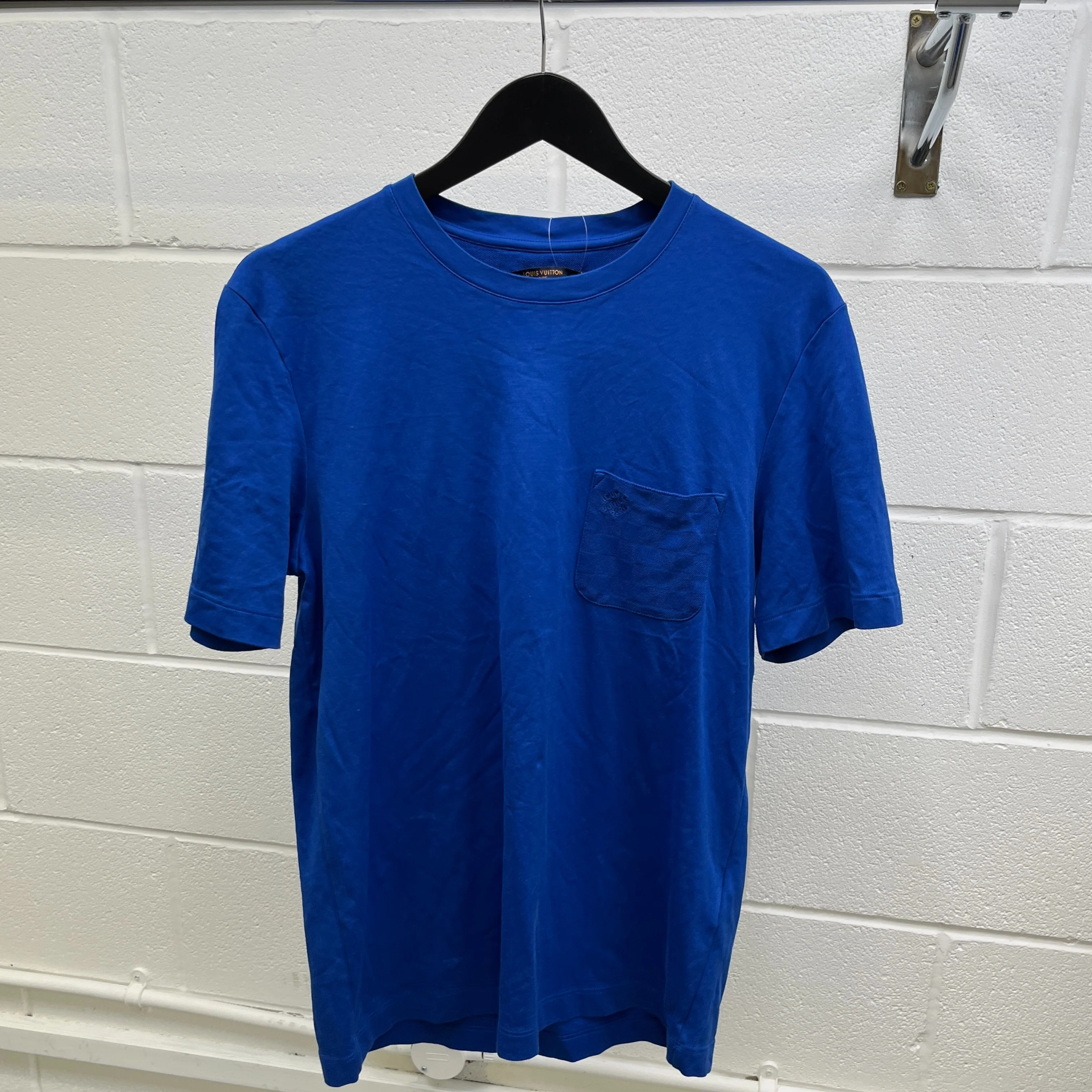 Men's Embroidered Logo T-Shirt Blue Size L - Image 8