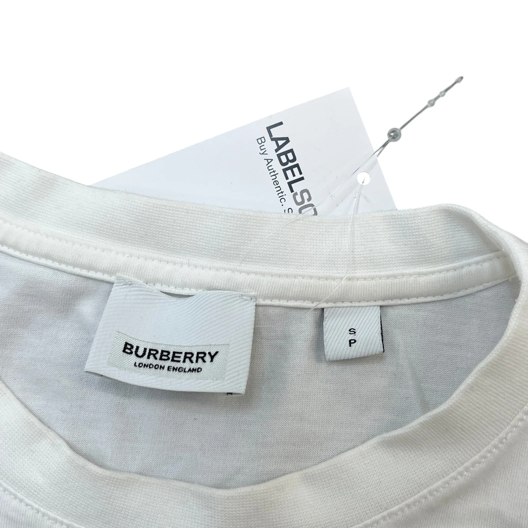 Men's Embroidered Logo T-Shirt White Size S - Image 5