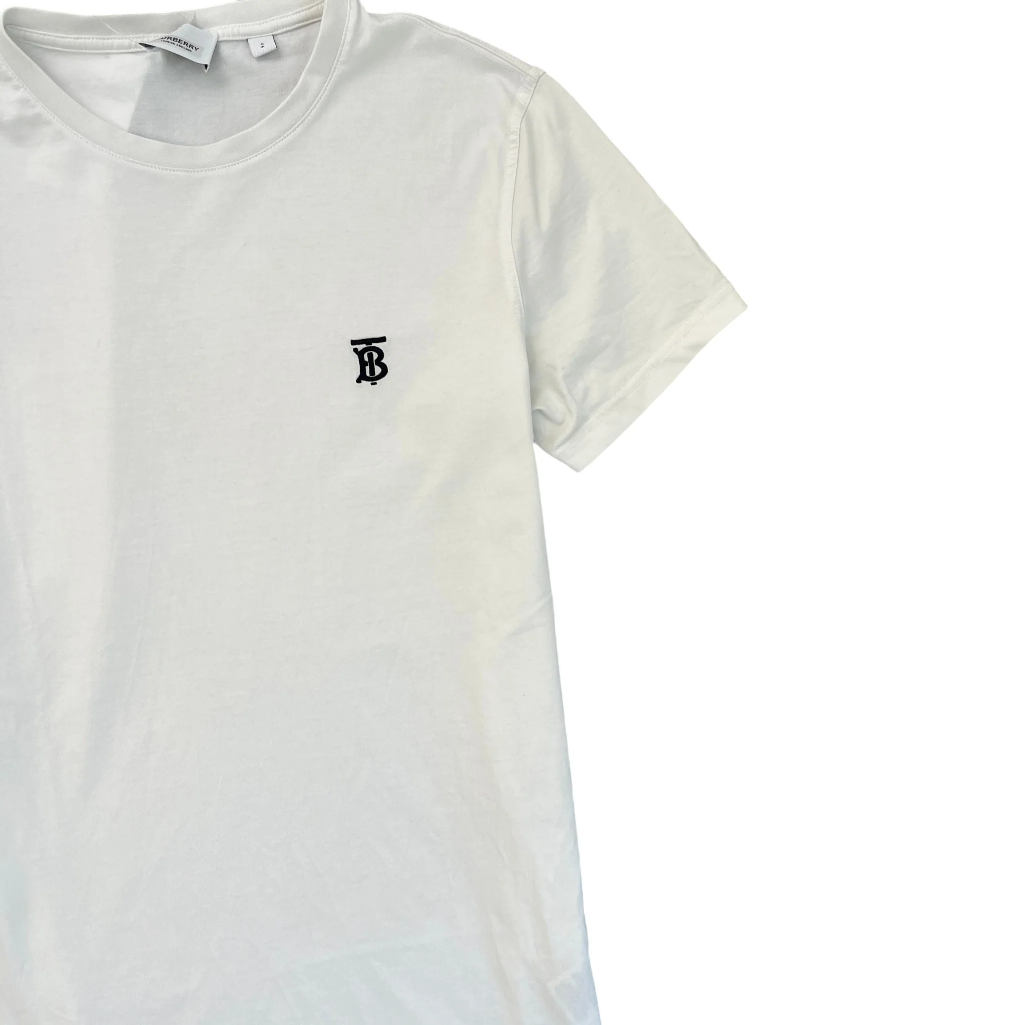 Men's Embroidered Logo T-Shirt White Size S - Image 5