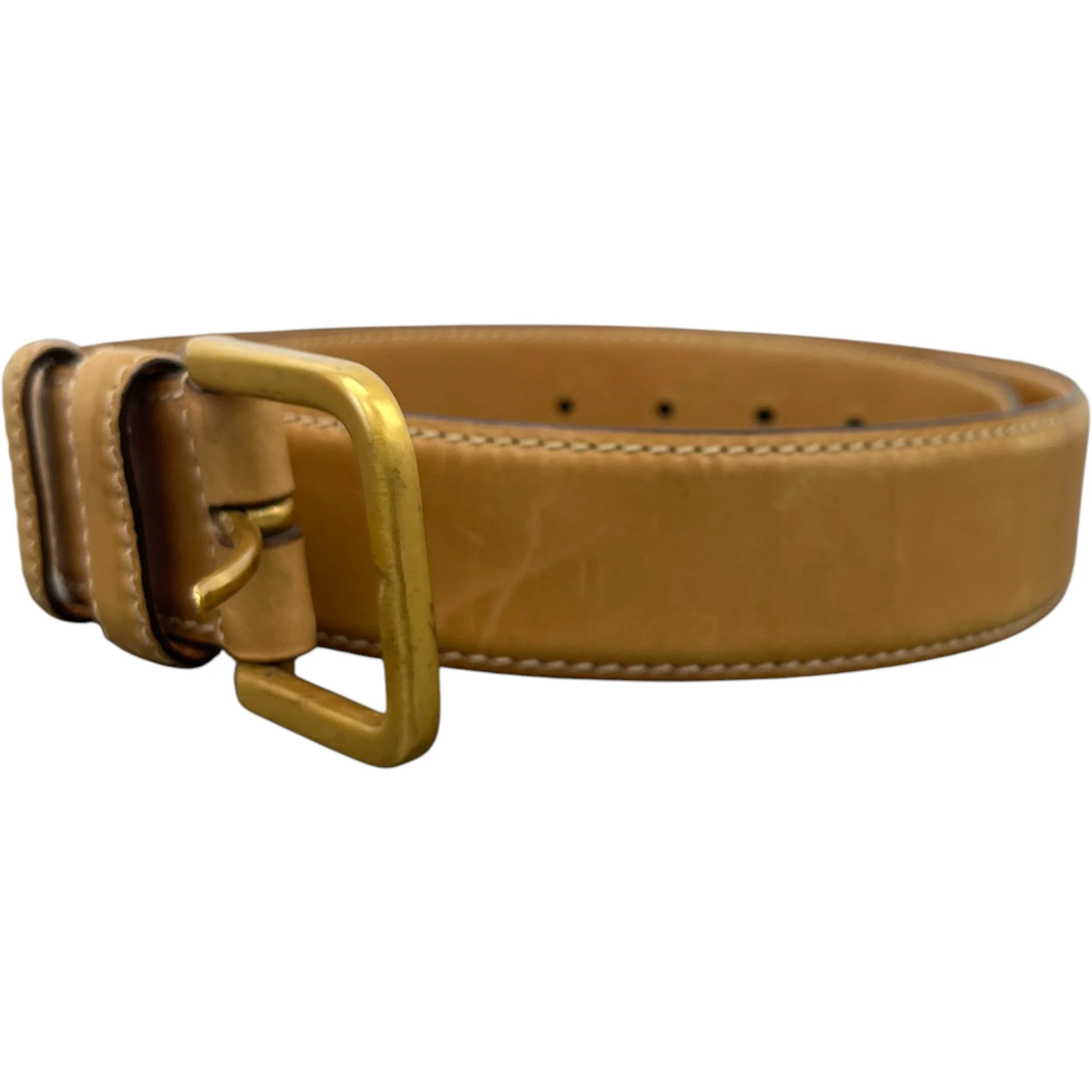 Men's Engraved Logo Belt Tan Size Waist 30" - Image 4