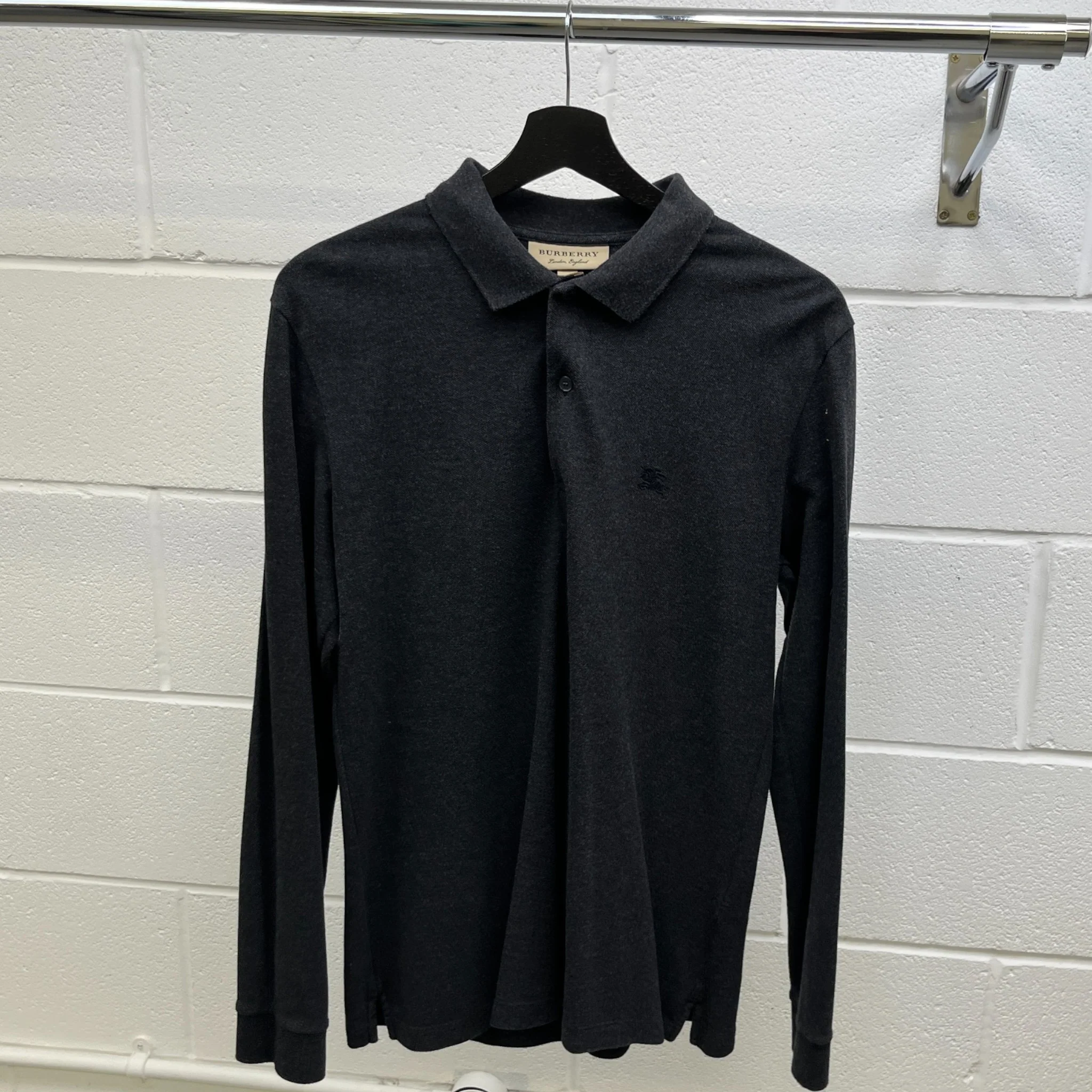 Men's Equestrian Knight Polo Shirt Charcoal Size M - Image 8
