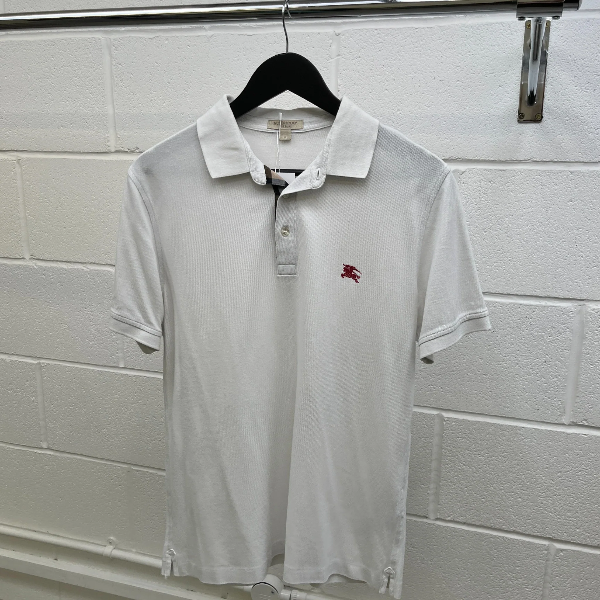 Men's Equestrian Knight Polo Shirt White Size M - Image 8