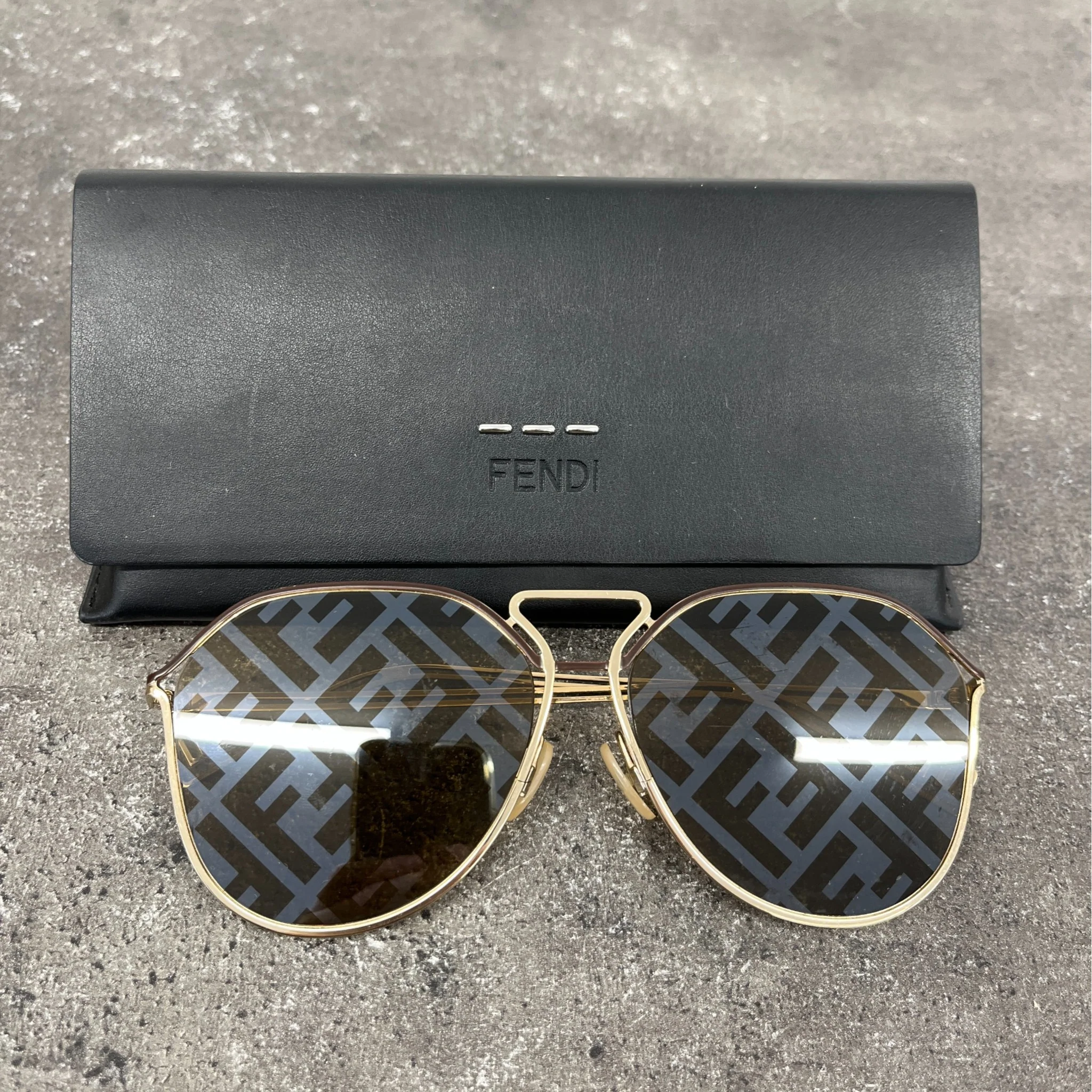 Men's Ff Monogram Sunglasses Black - Image 7