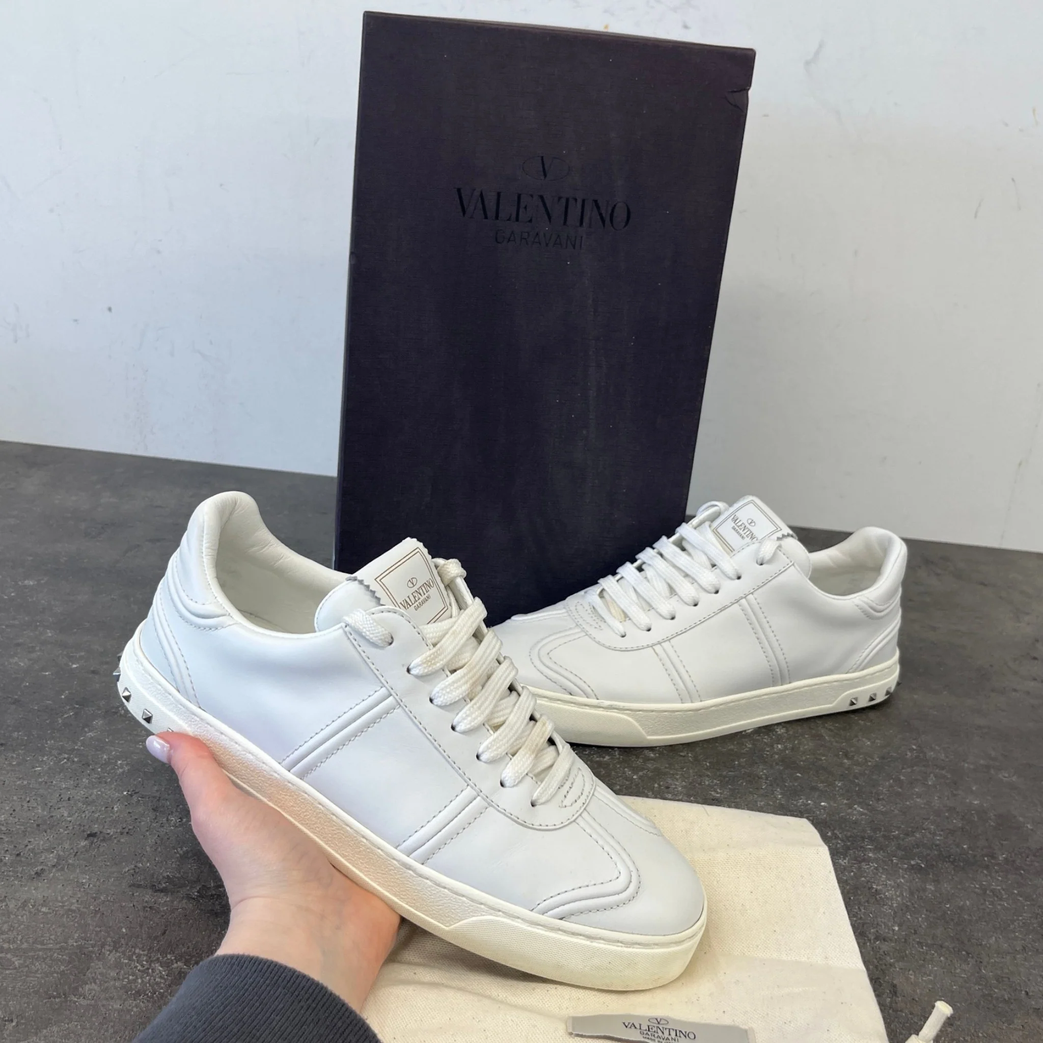 Men's Flycrew Low Trainers White Size EU 40 / UK 6 - Image 12