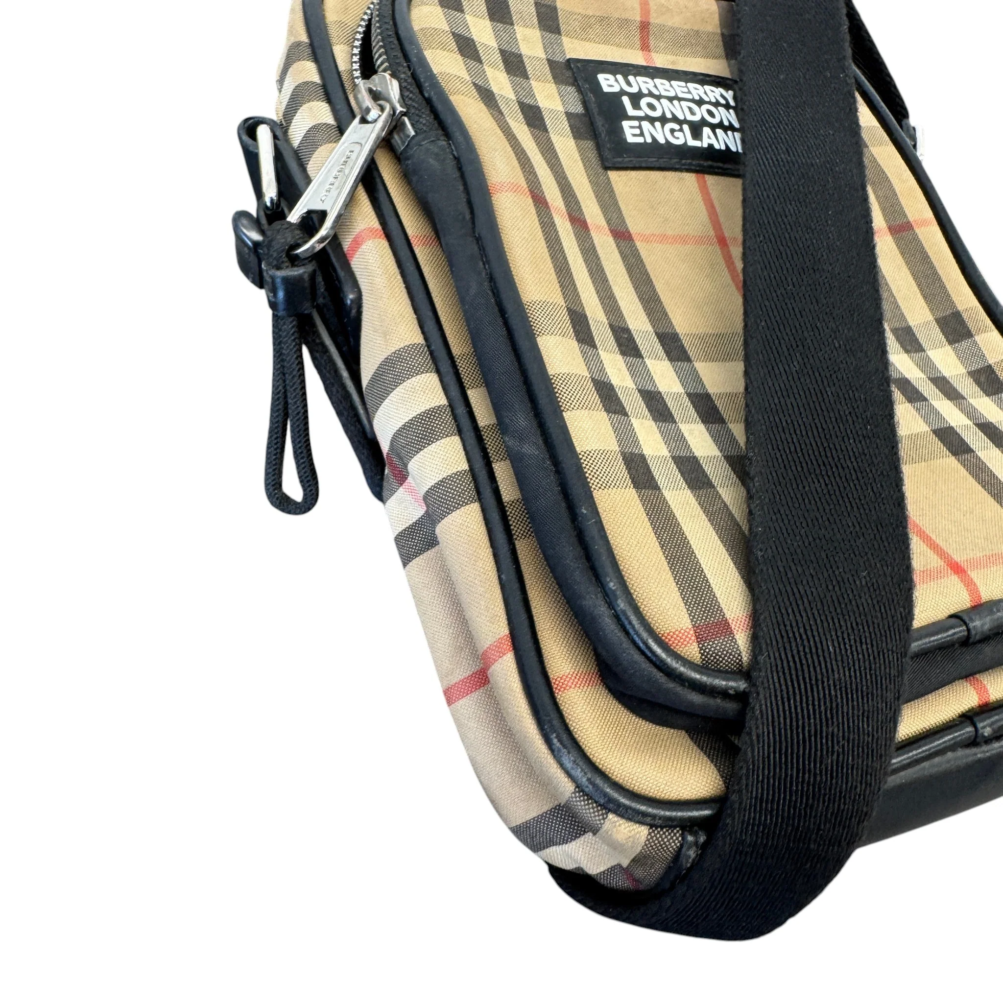 Men's Freddie Vintage Check Messenger Bag Beige - Image 4