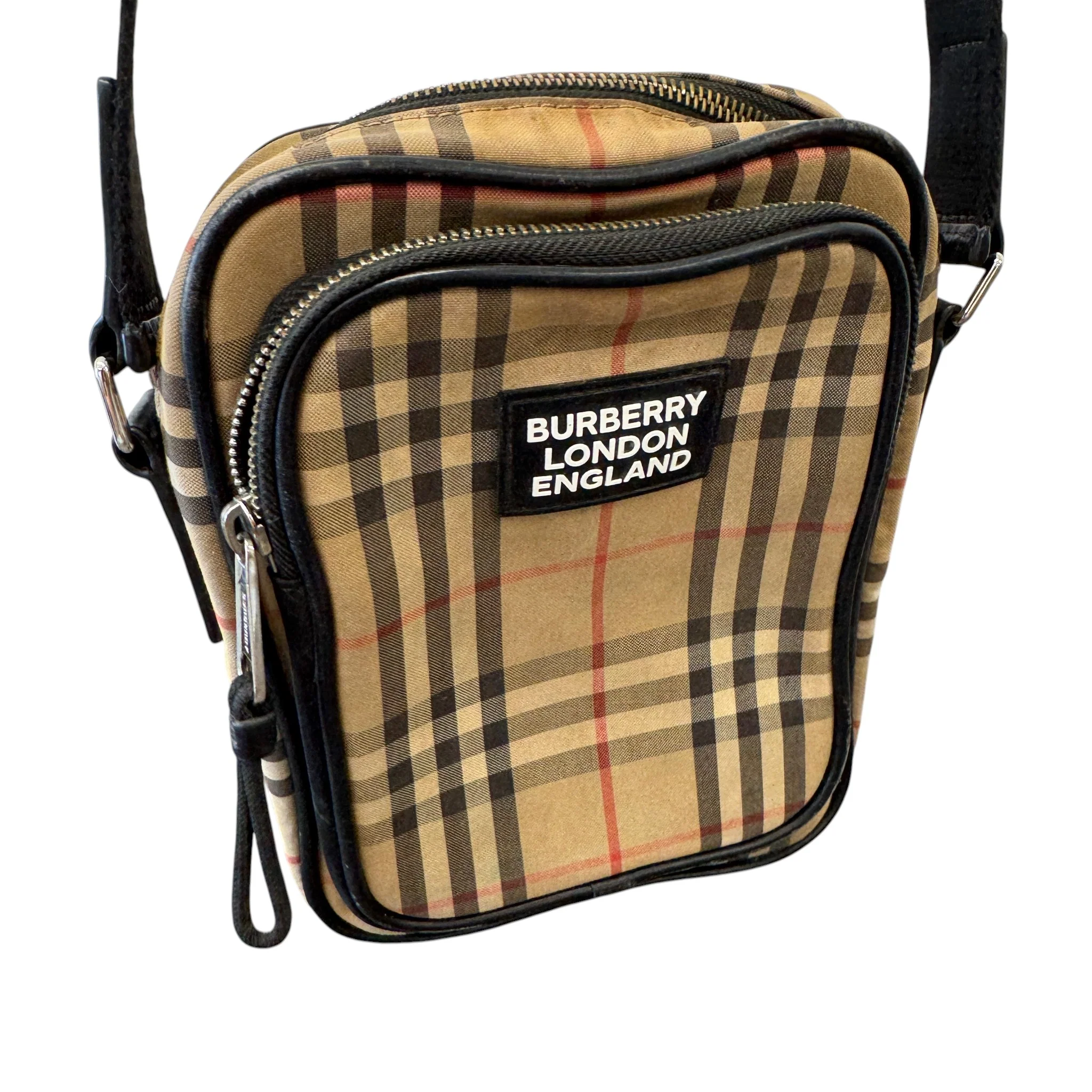 Men's Freddie Vintage Check Messenger Bag Beige - Image 5