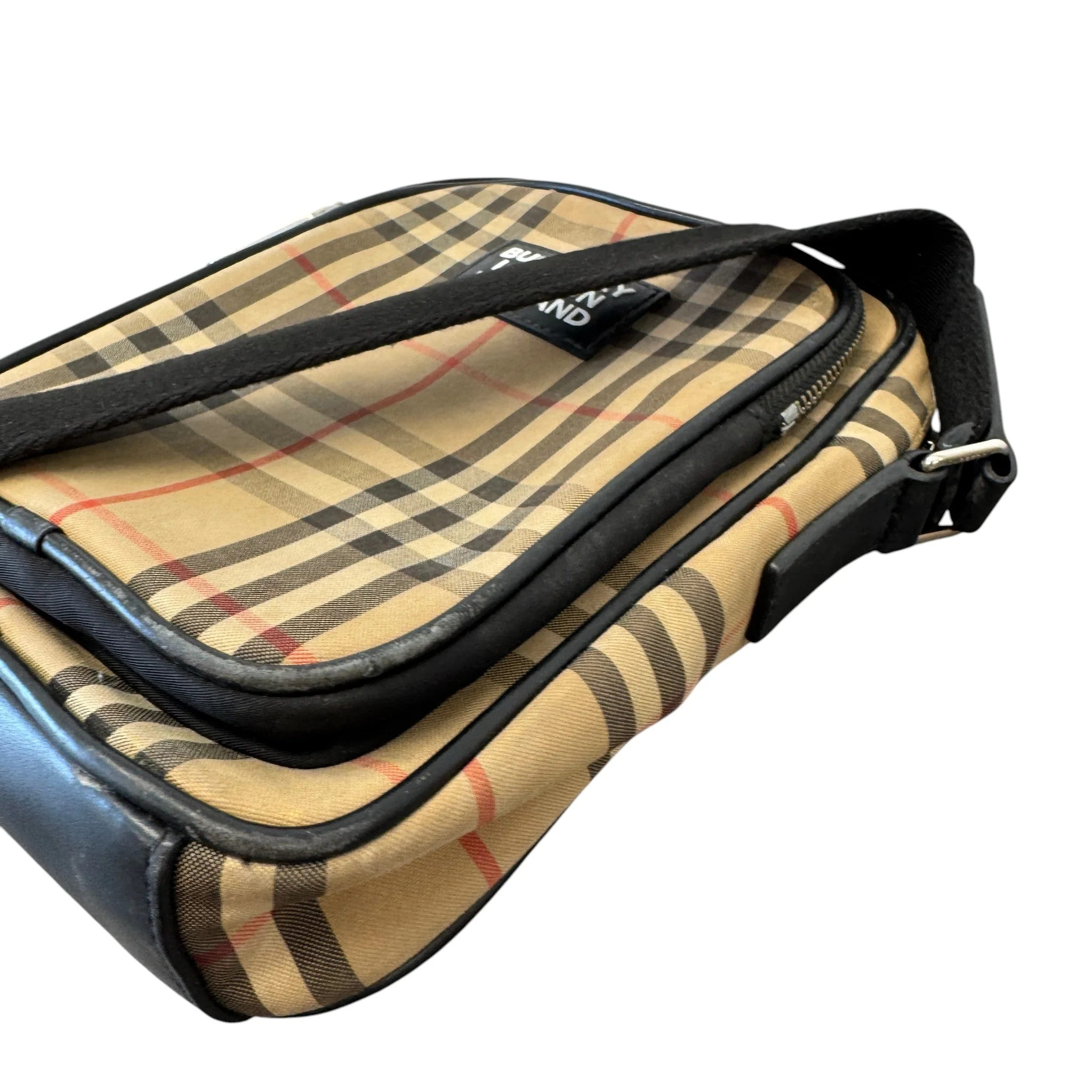 Men's Freddie Vintage Check Messenger Bag Beige - Image 7