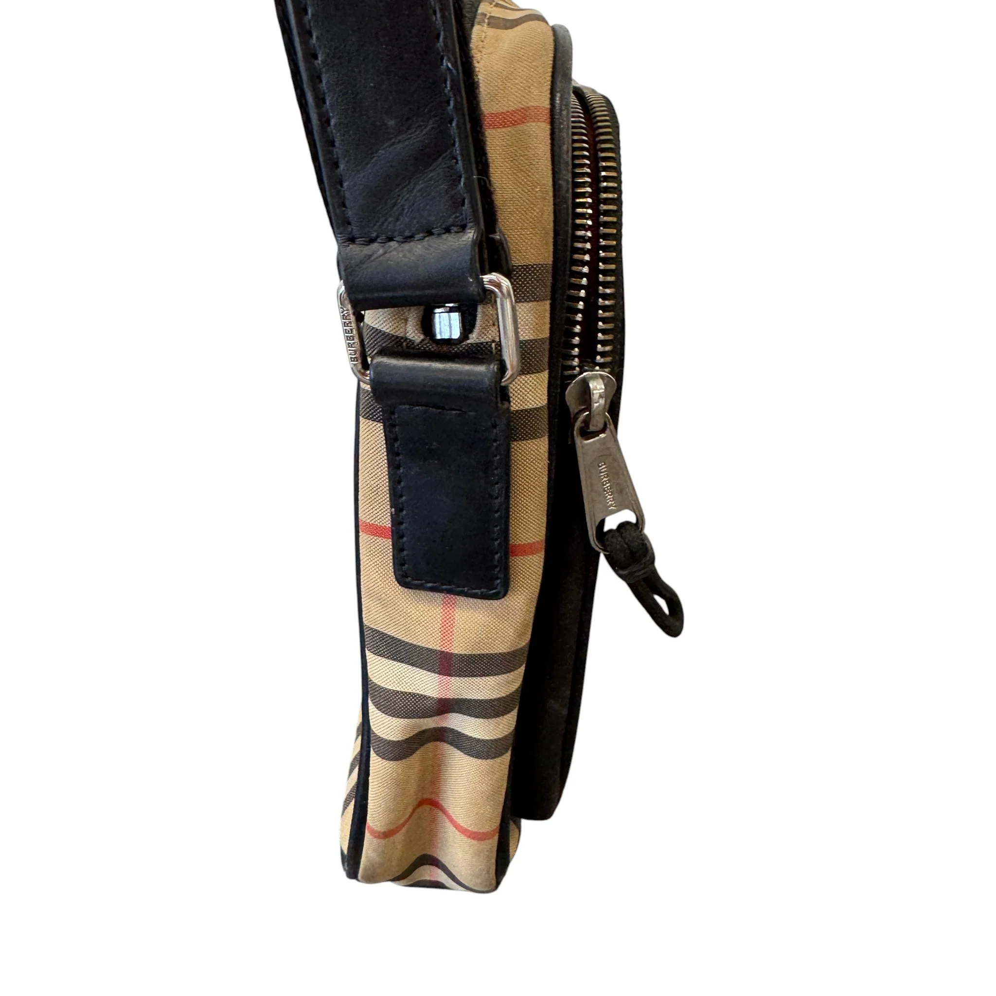 Men's Freddie Vintage Check Messenger Bag Beige - Image 9
