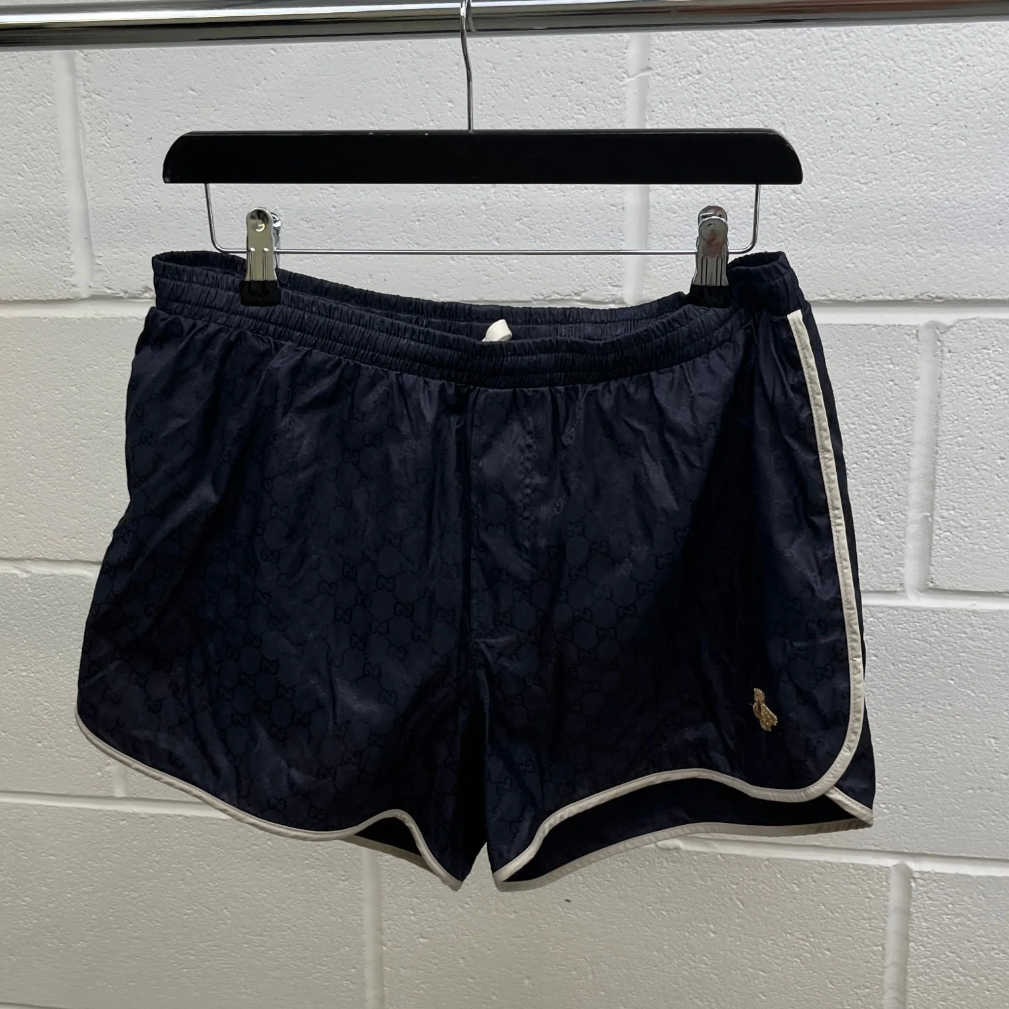 Men's Gg Bee Embroidered Shorts Navy Size IT 50 / UK 34 - Image 7