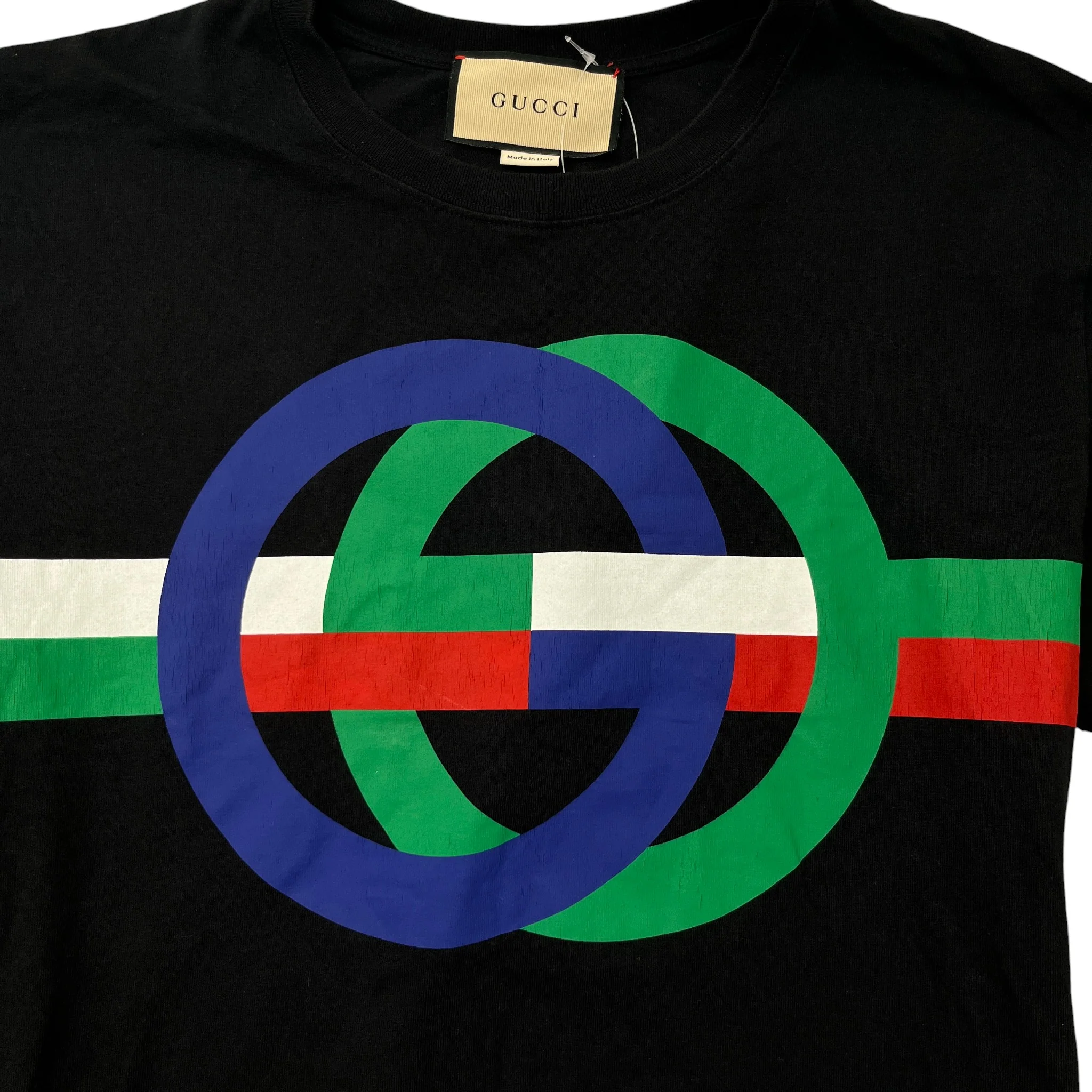 Men's Gg Logo Print T-Shirt Black Size XS - Image 5