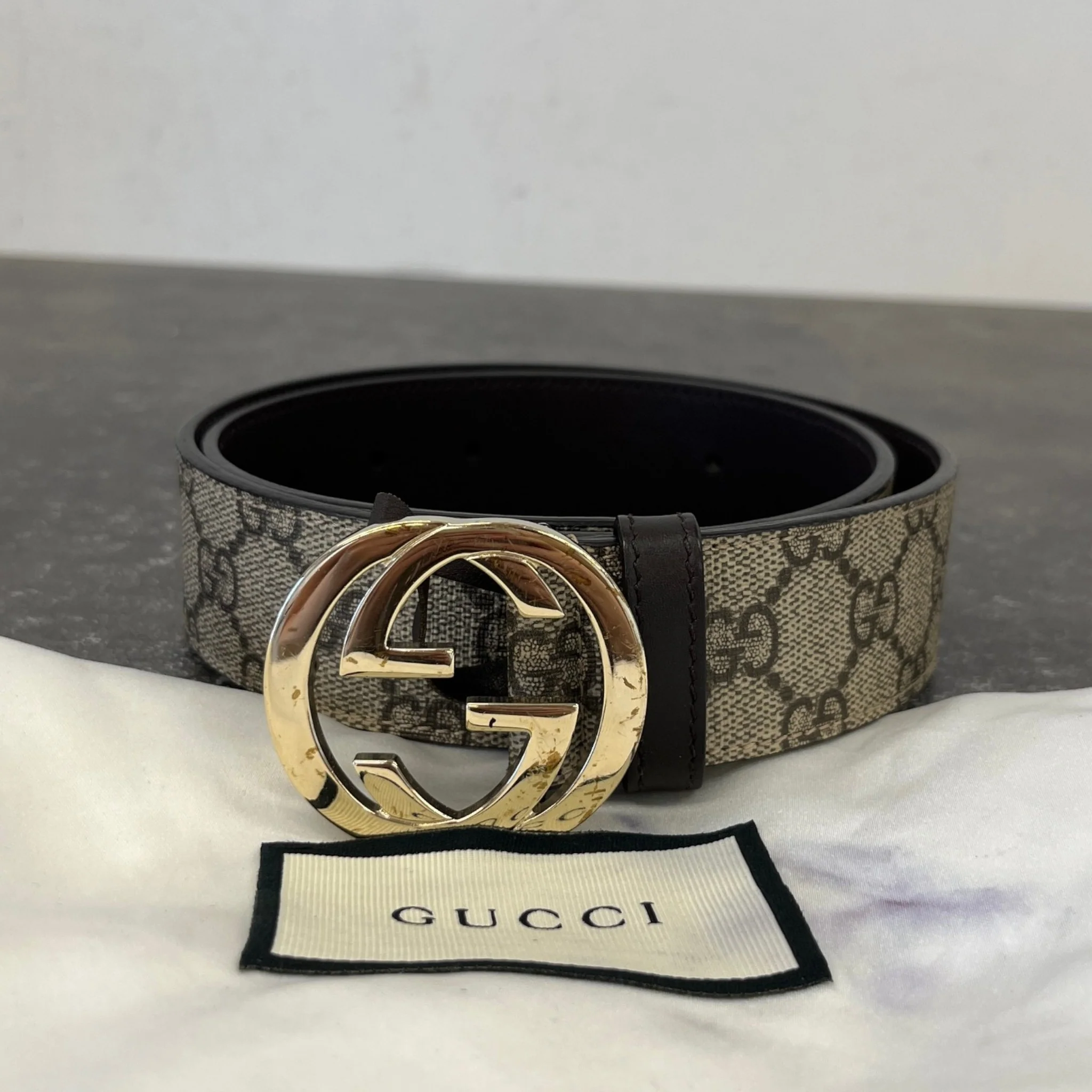 Men's Gg Supreme Belt Beige Size 75CM / UK 6 - Image 7