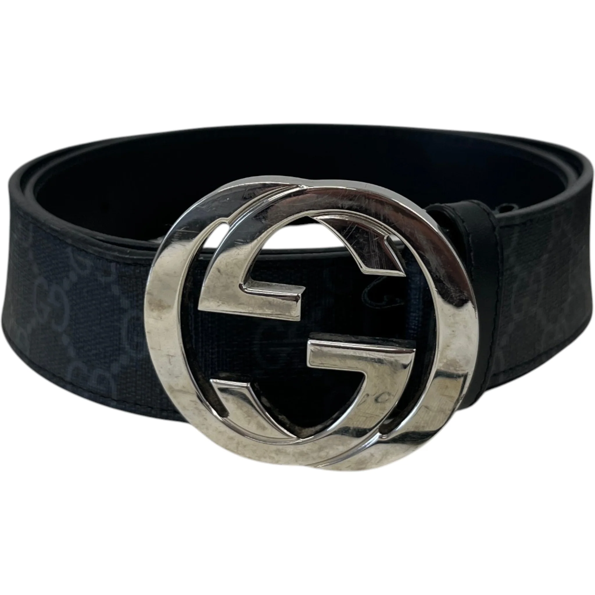 Men's Gg Supreme Belt Black Size Waist 34"