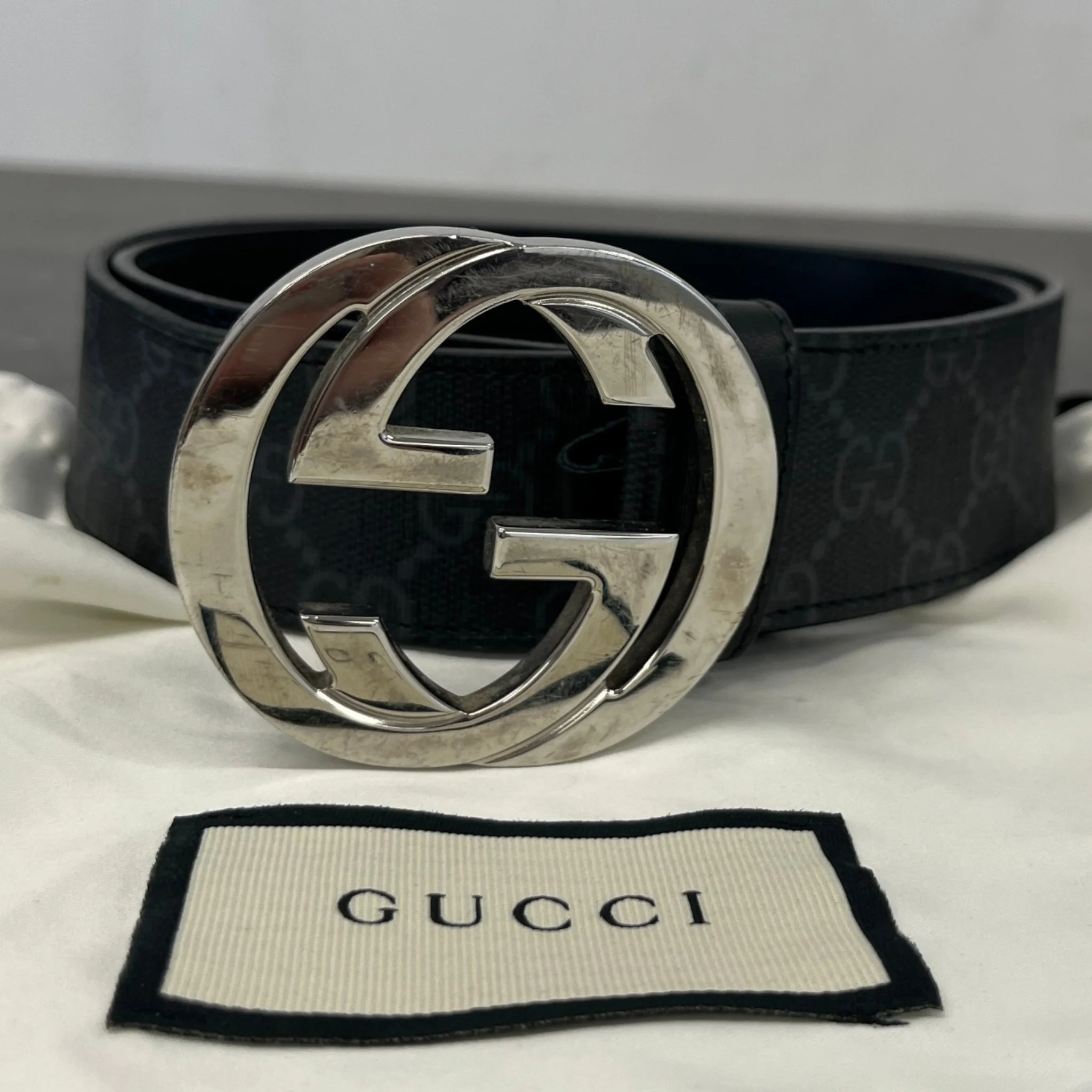 Men's Gg Supreme Belt Black Size Waist 34" - Image 8