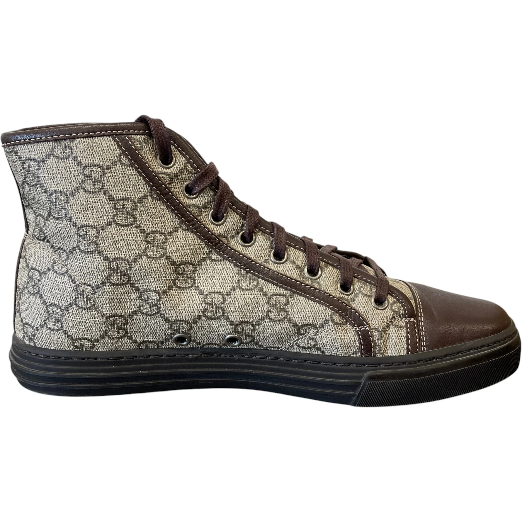 Men's Gg Supreme High Trainers Brown Size EU 41.5 / UK 7.5 - Image 4