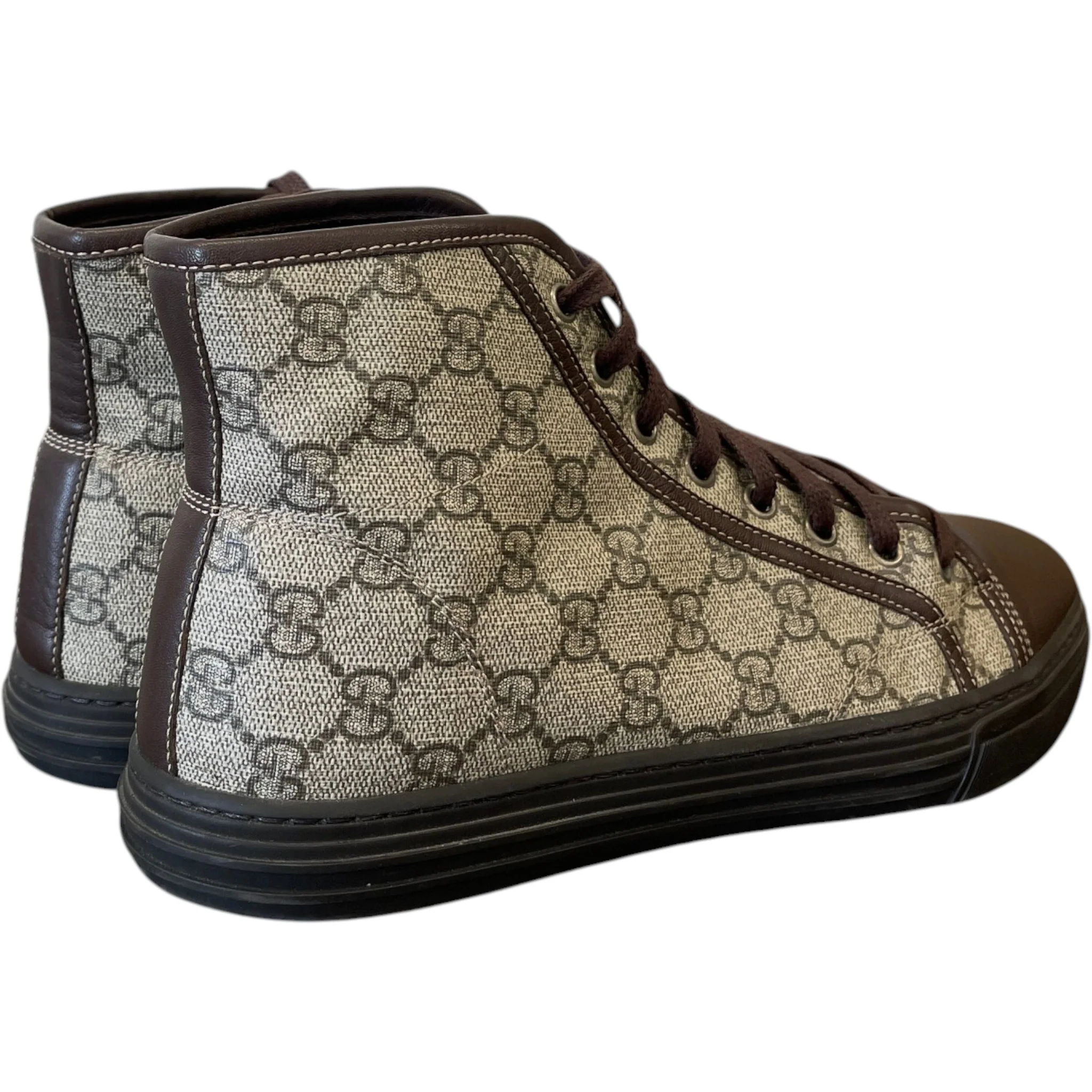 Men's Gg Supreme High Trainers Brown Size EU 41.5 / UK 7.5 - Image 9