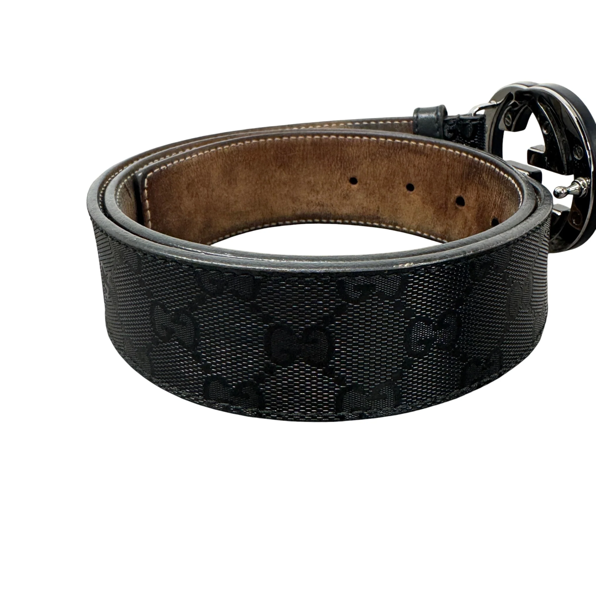 Men's Gg Supreme Interlocking G Belt Black Size 85CM / UK 10 - Image 3