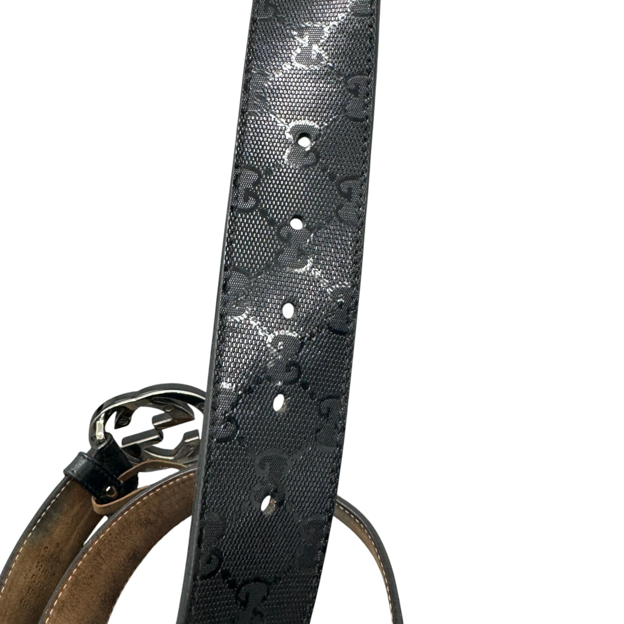 Men's Gg Supreme Interlocking G Belt Black Size 85CM / UK 10 - Image 7