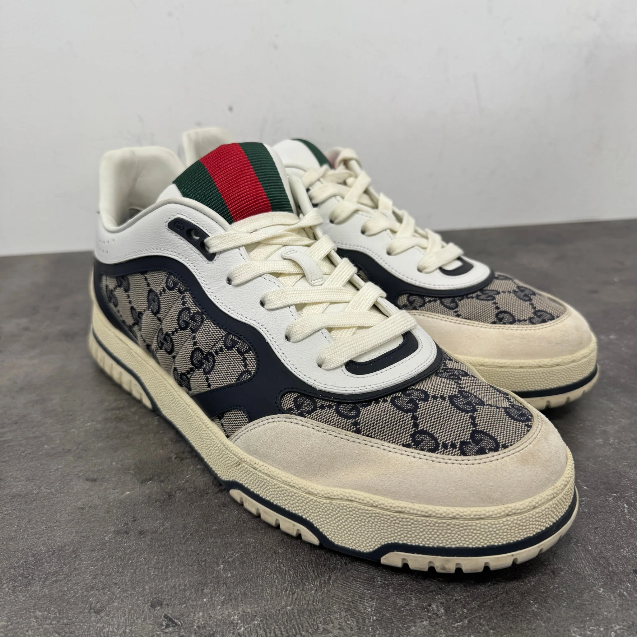 Men's Gg Supreme Re-Web Low Trainers Beige Size EU 45 / UK 11 - Image 10