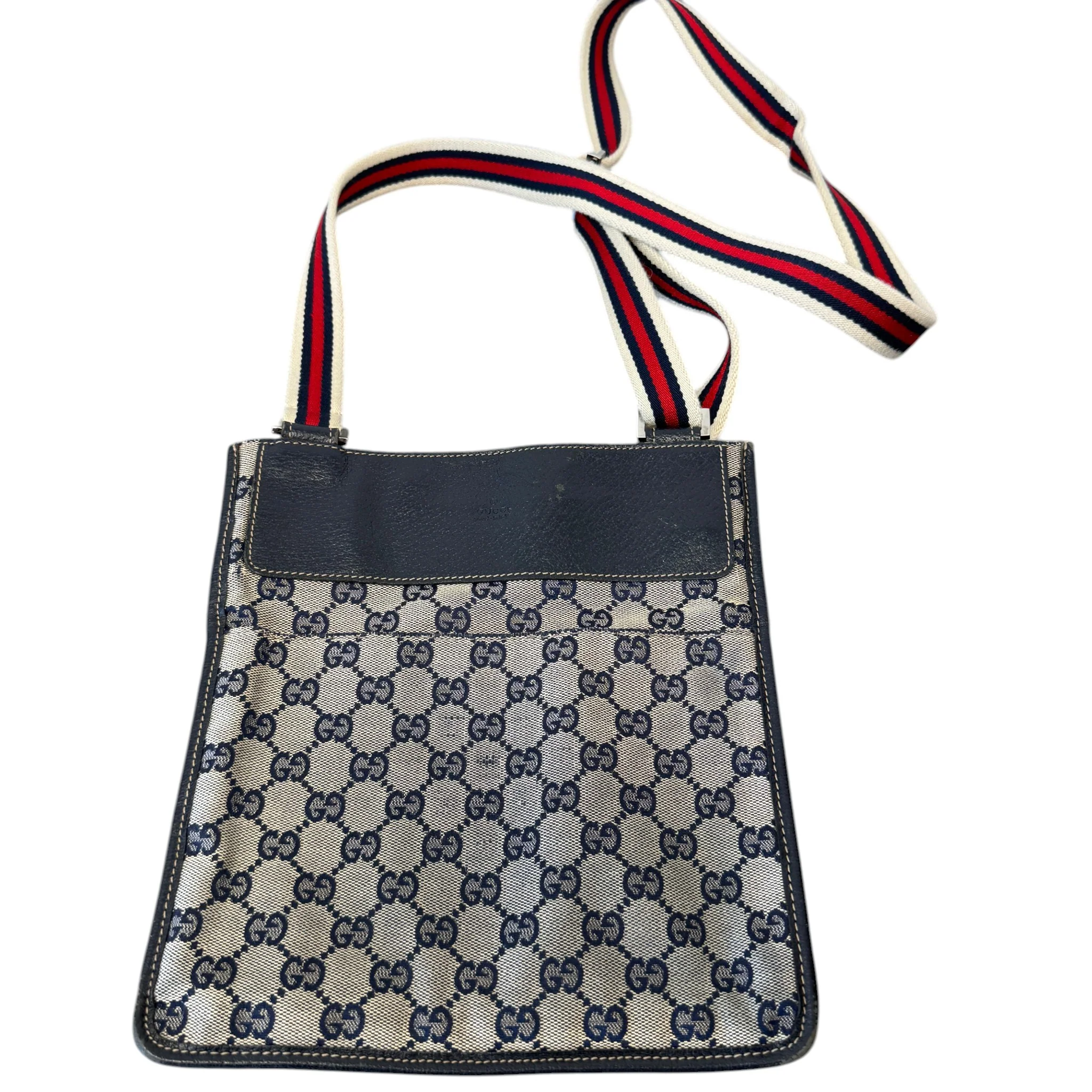 Men's Gg Supreme Web Messenger Bag Navy - Image 4