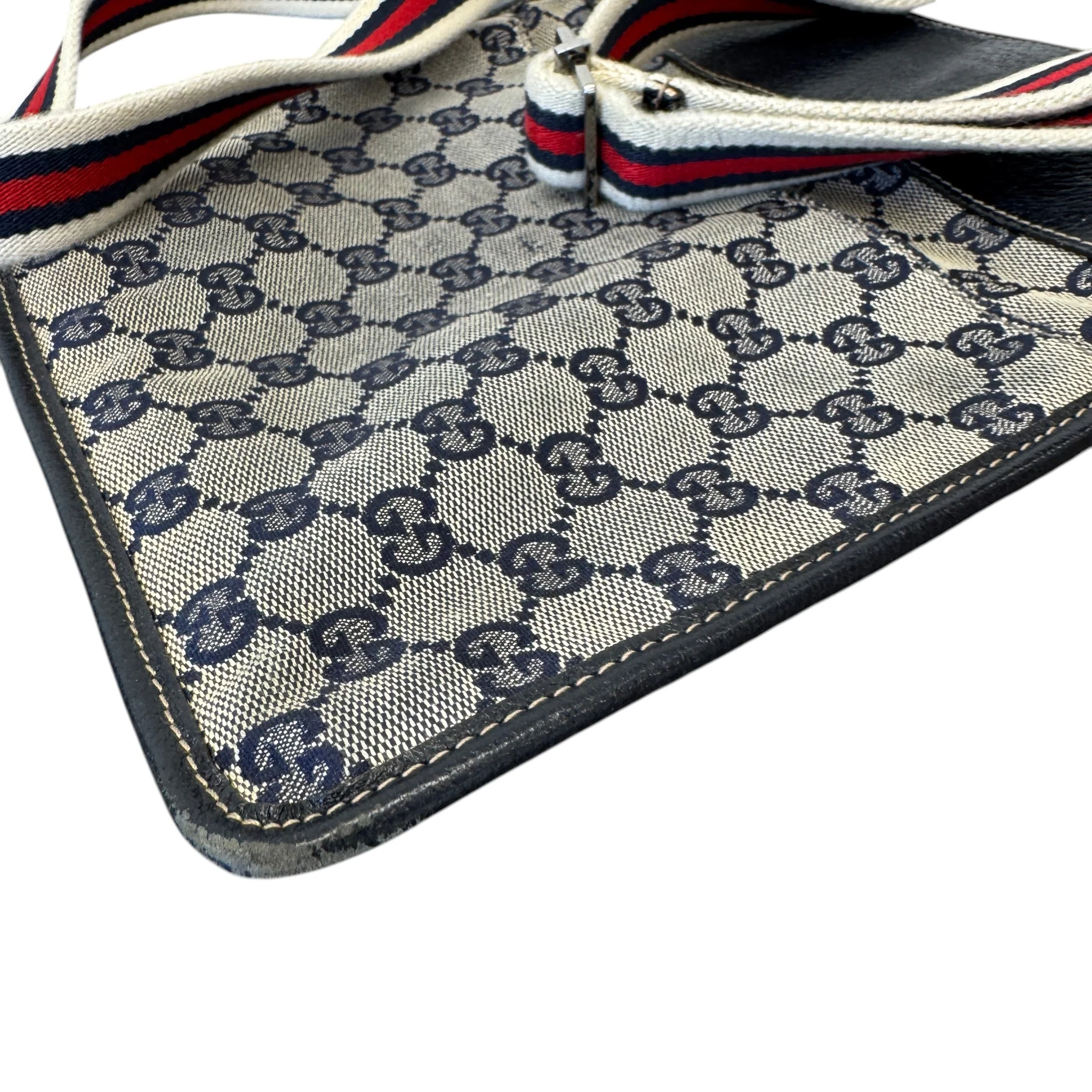 Men's Gg Supreme Web Messenger Bag Navy - Image 7