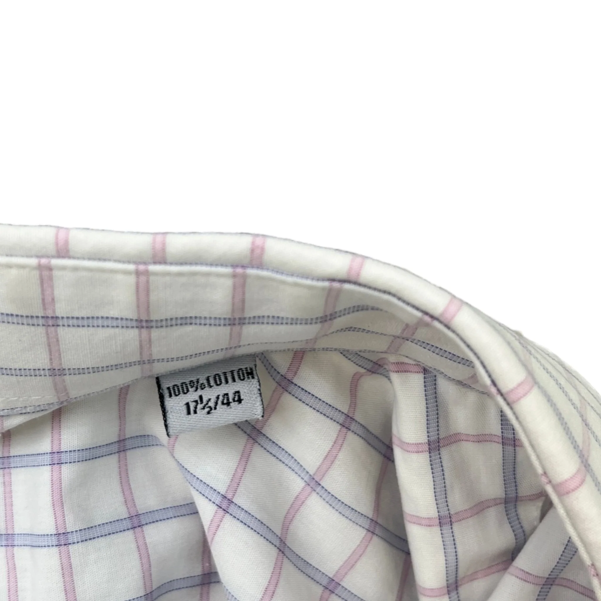 Men's Gingham Long Sleeve Shirt White Size XL - Image 6