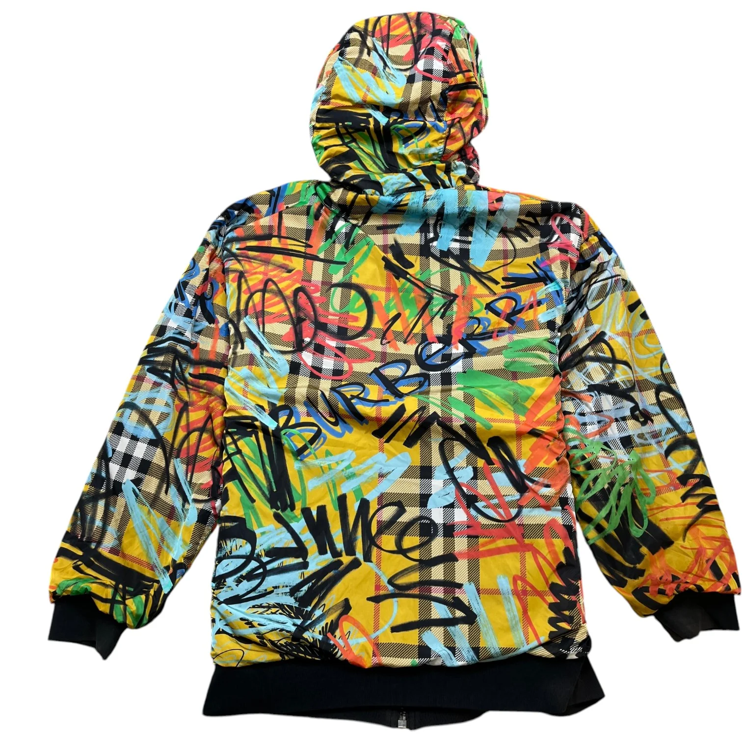 Men's Graffiti Reversible Hoodie Black Size S - Image 3
