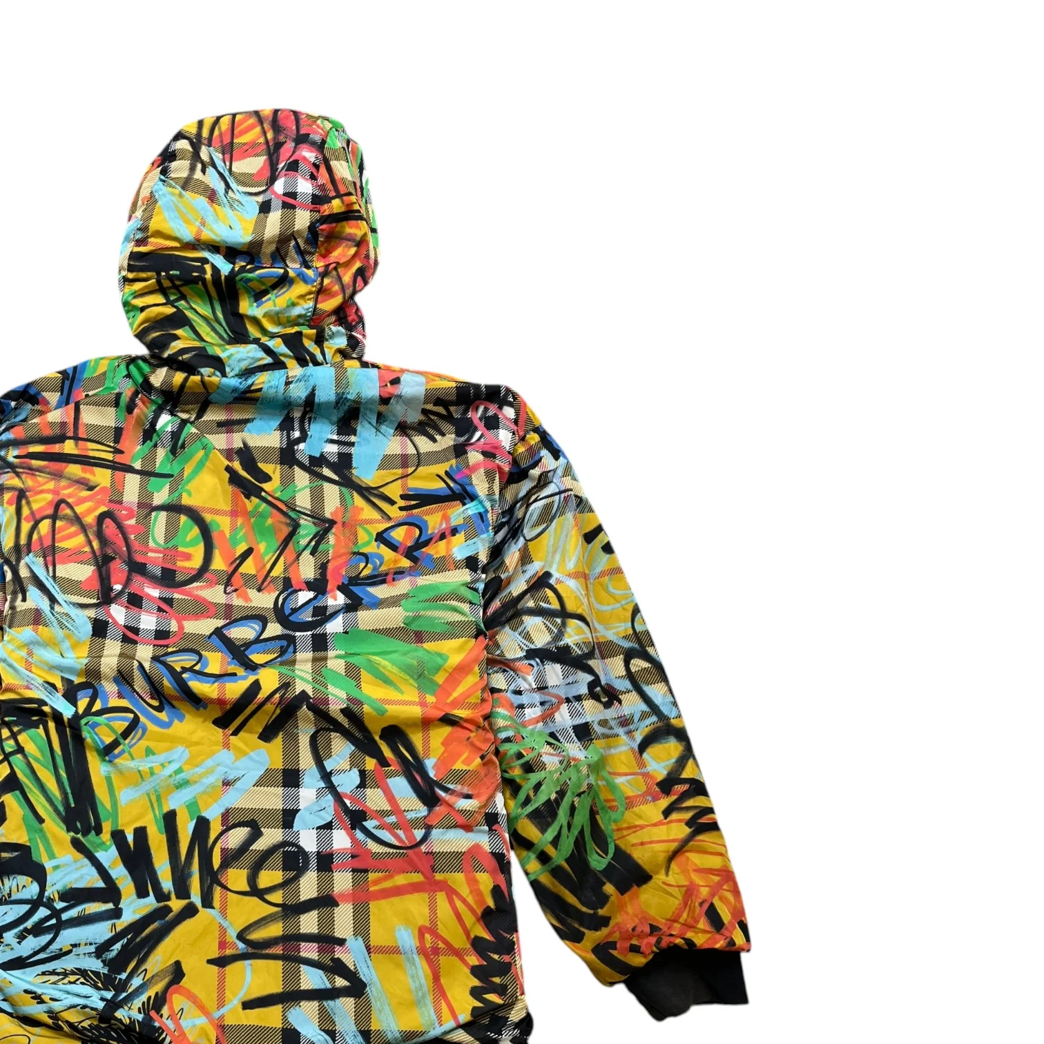 Men's Graffiti Reversible Hoodie Black Size S - Image 7
