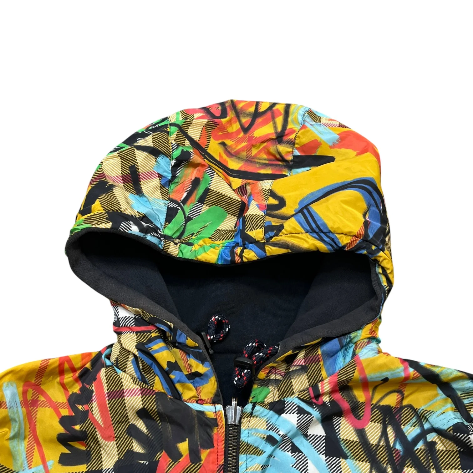 Men's Graffiti Reversible Hoodie Black Size S - Image 9