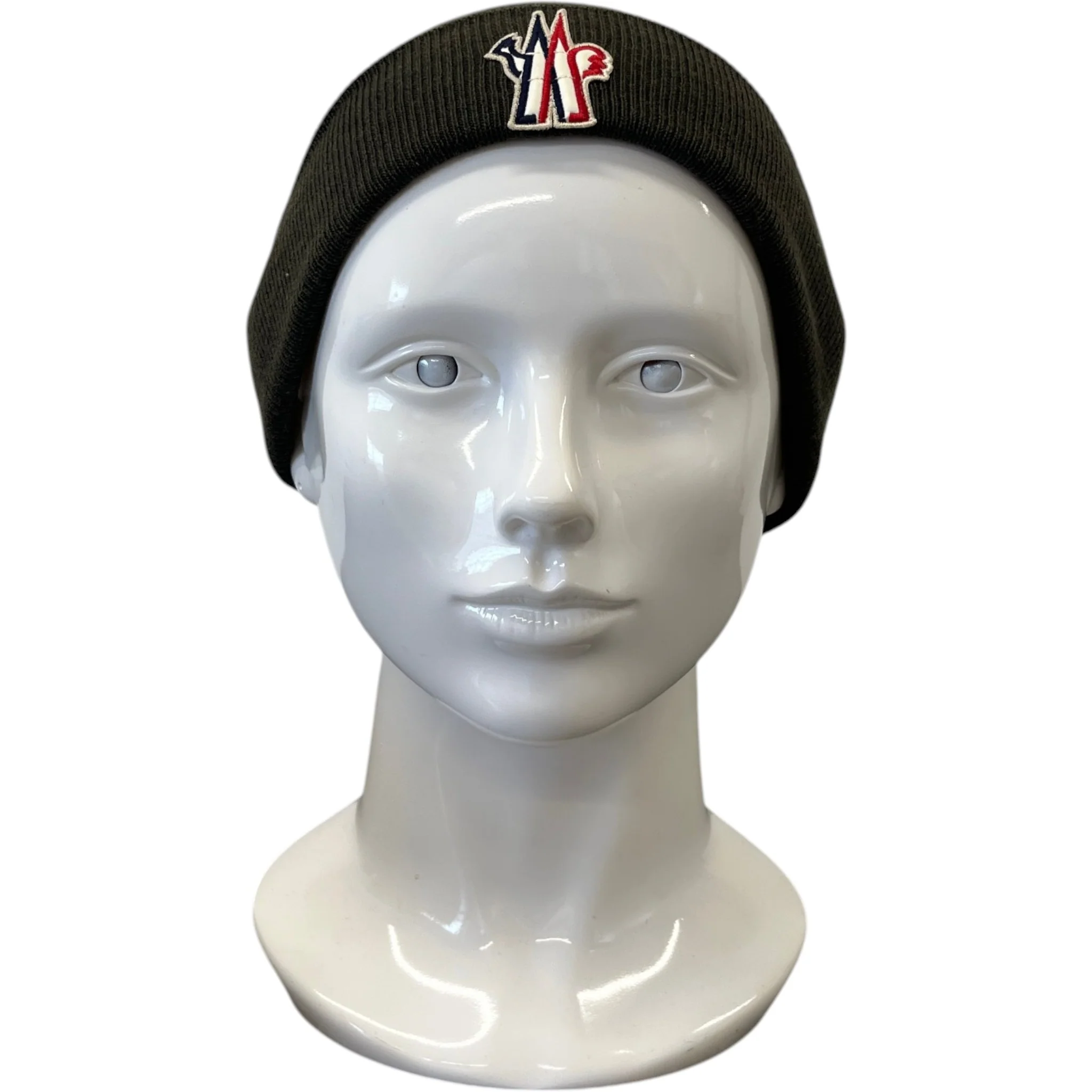 Men's Grenoble Logo Patch Beanie Hat Khaki - Image 2