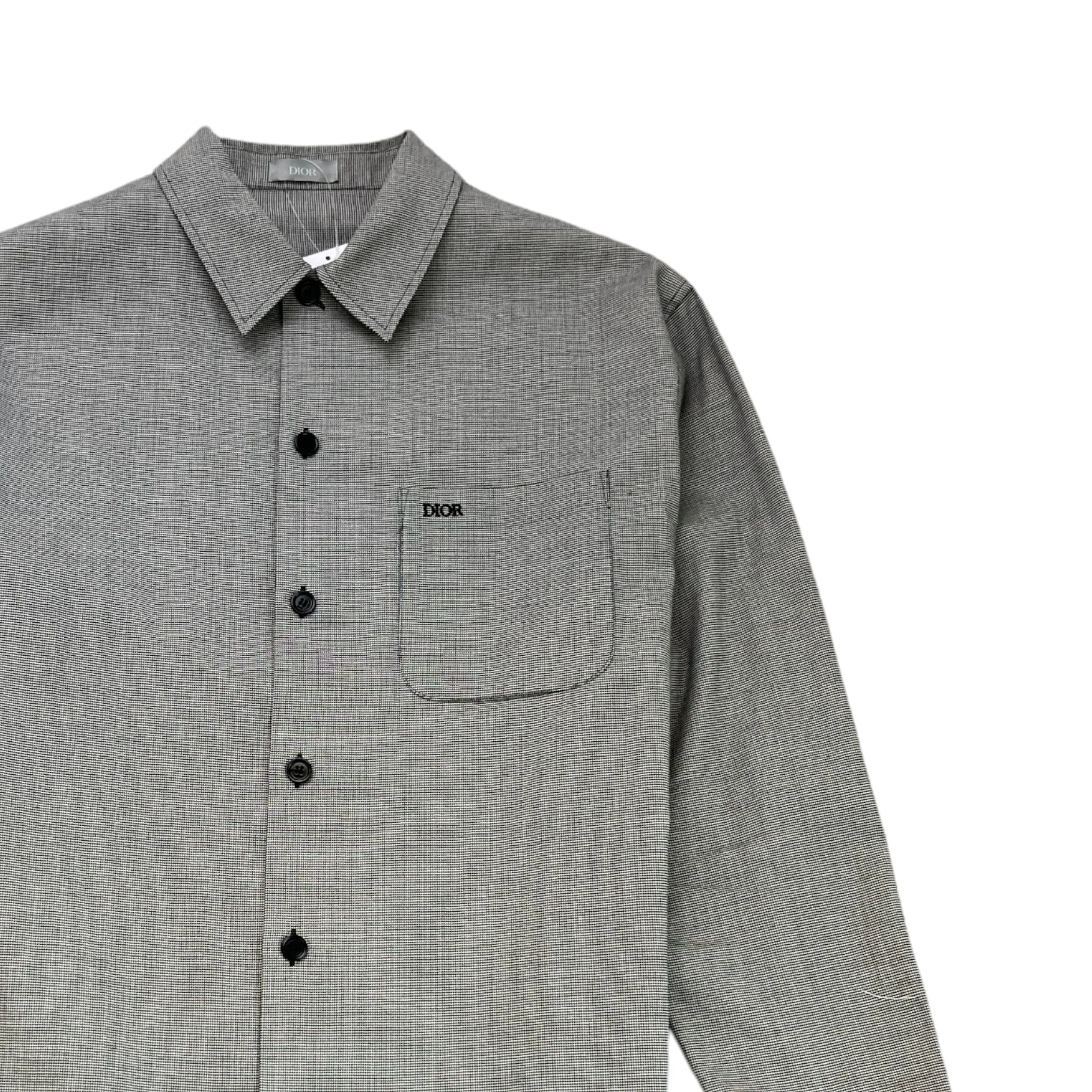 Men's Homme Patterned Long Sleeve Shirt Grey Size IT 46 / UK S - Image 3