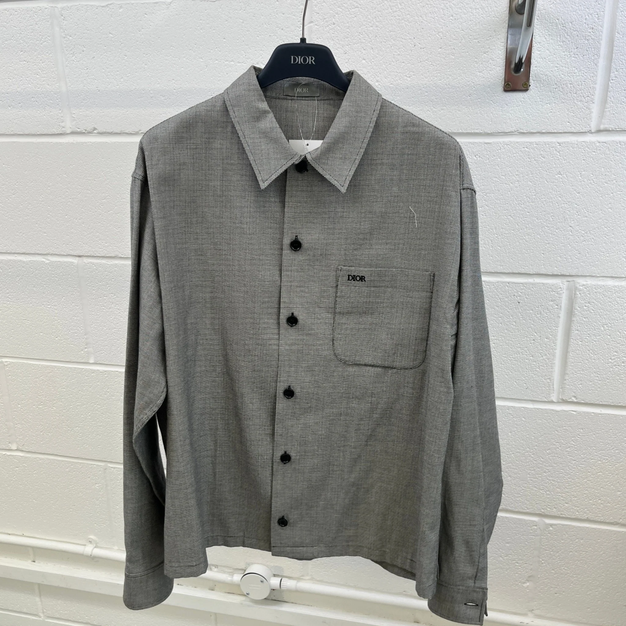 Men's Homme Patterned Long Sleeve Shirt Grey Size IT 46 / UK S - Image 8