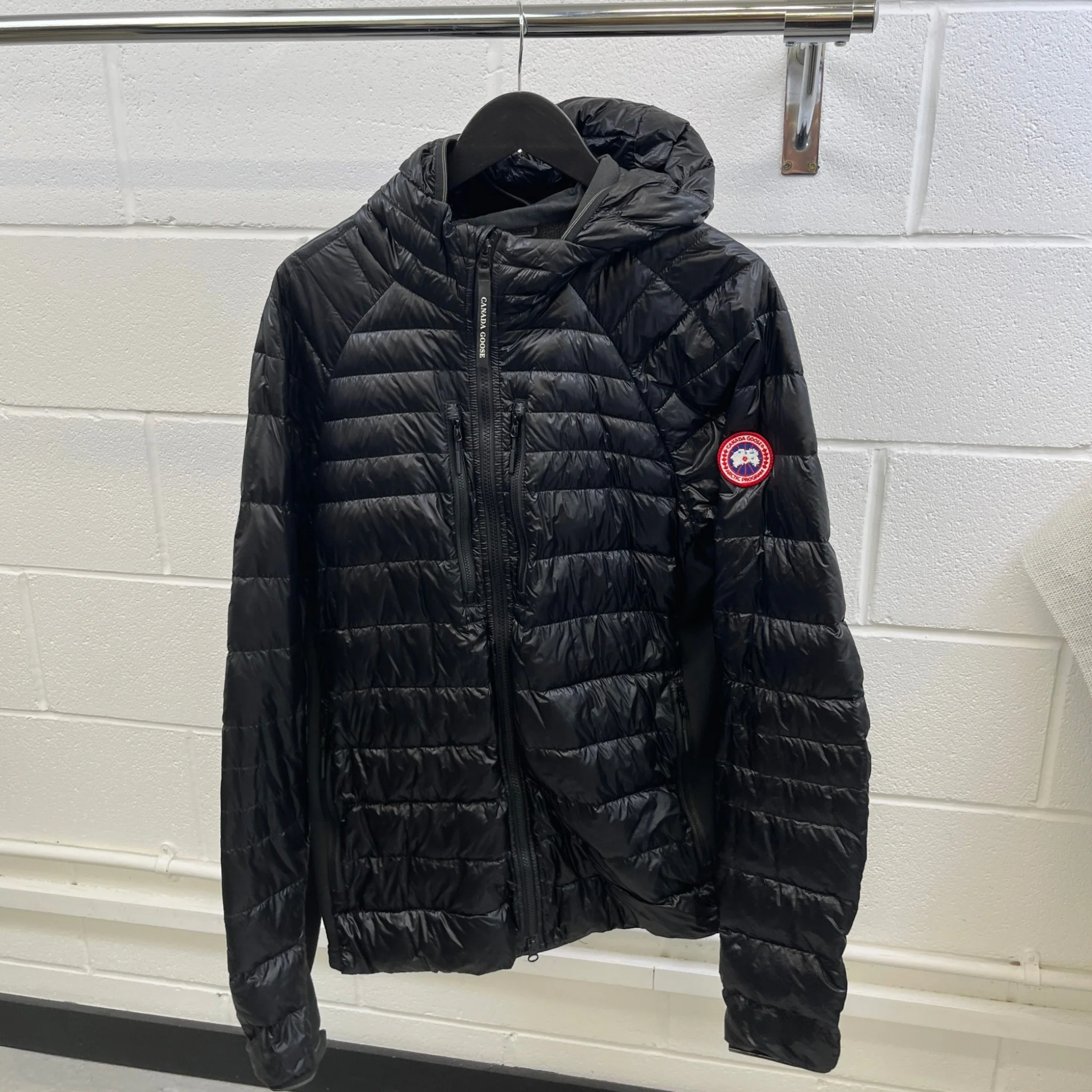 Men's Hybridge Lite Hoody Down Jacket Black Size XL - Image 9