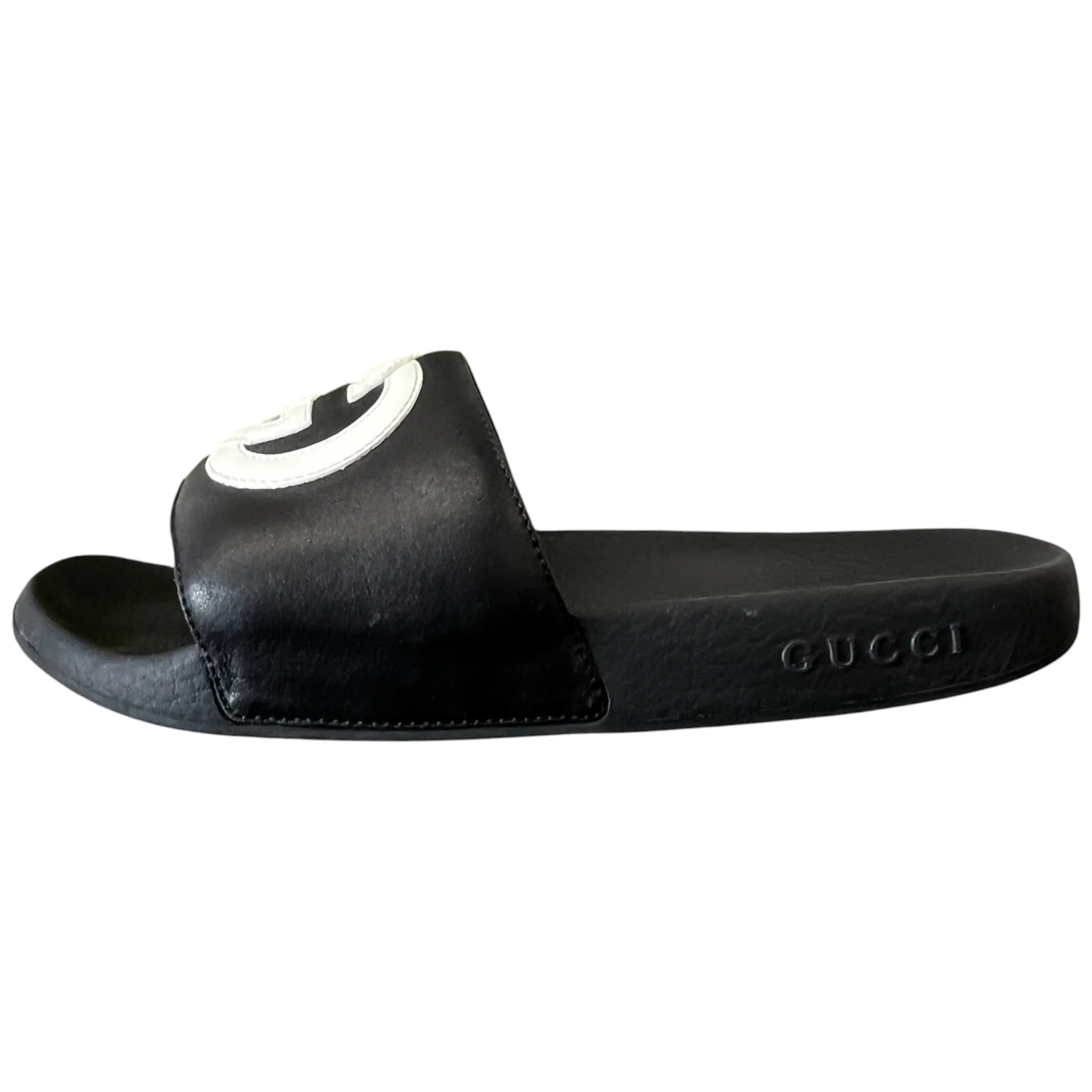 Men's Interlocking G Slides Black Size EU 40 / UK 6 - Image 5