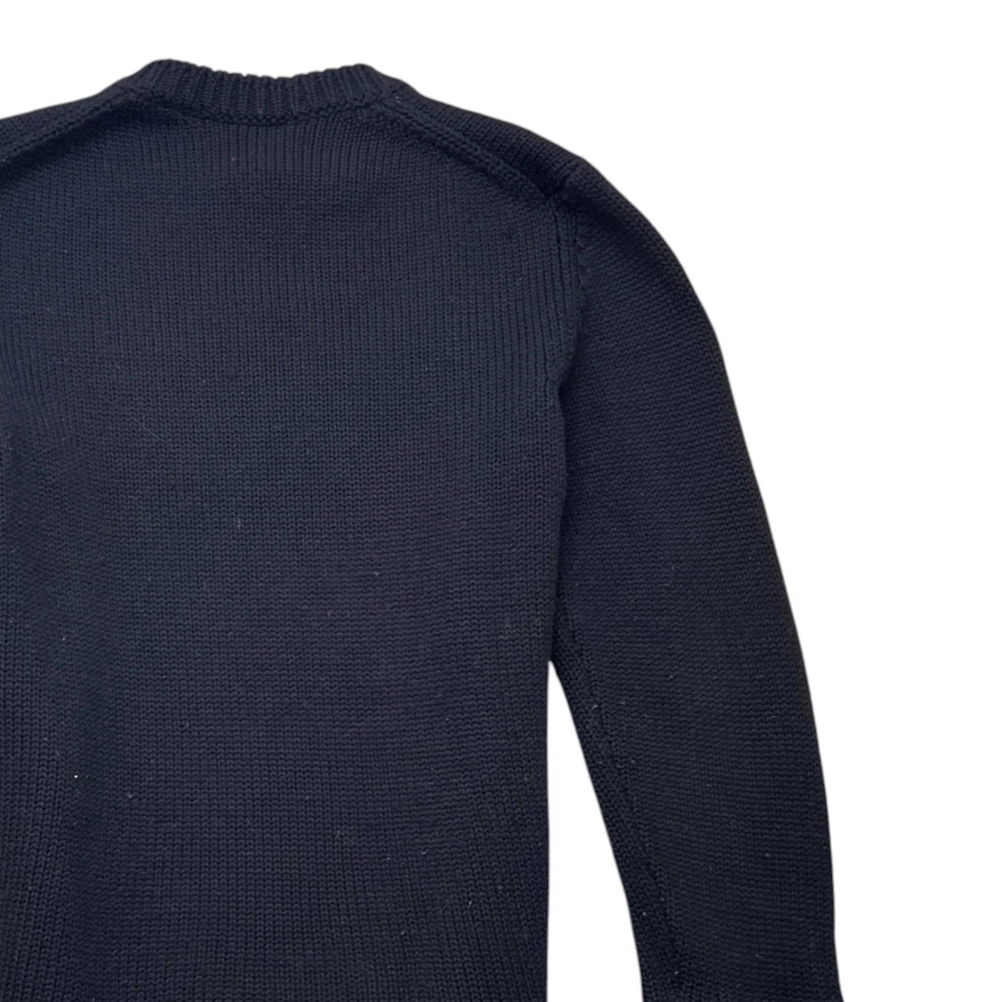 Men's Knitted Embroidered Logo Sweatshirt Black Size IT 46 / UK S - Image 4