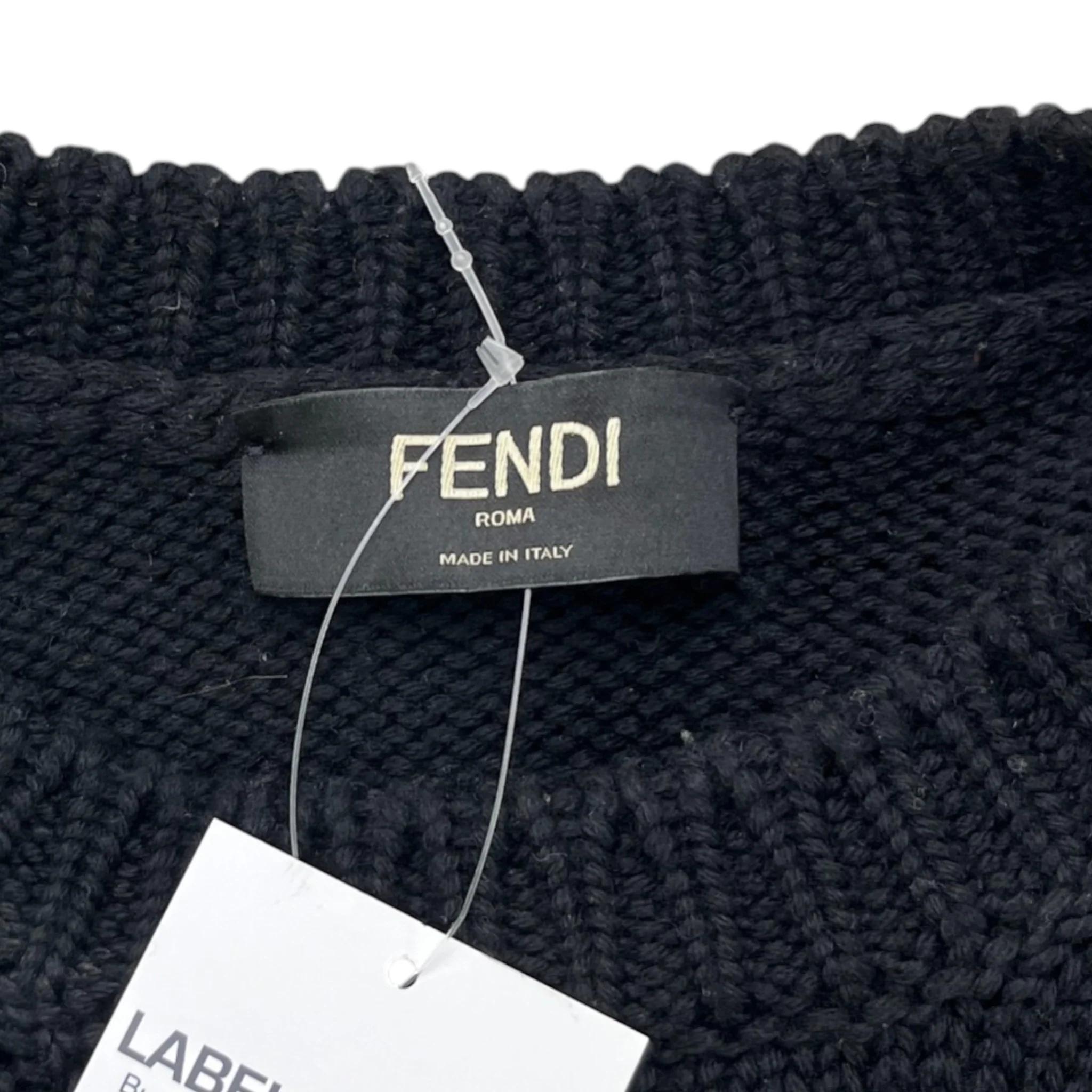 Men's Knitted Embroidered Logo Sweatshirt Black Size IT 46 / UK S - Image 7