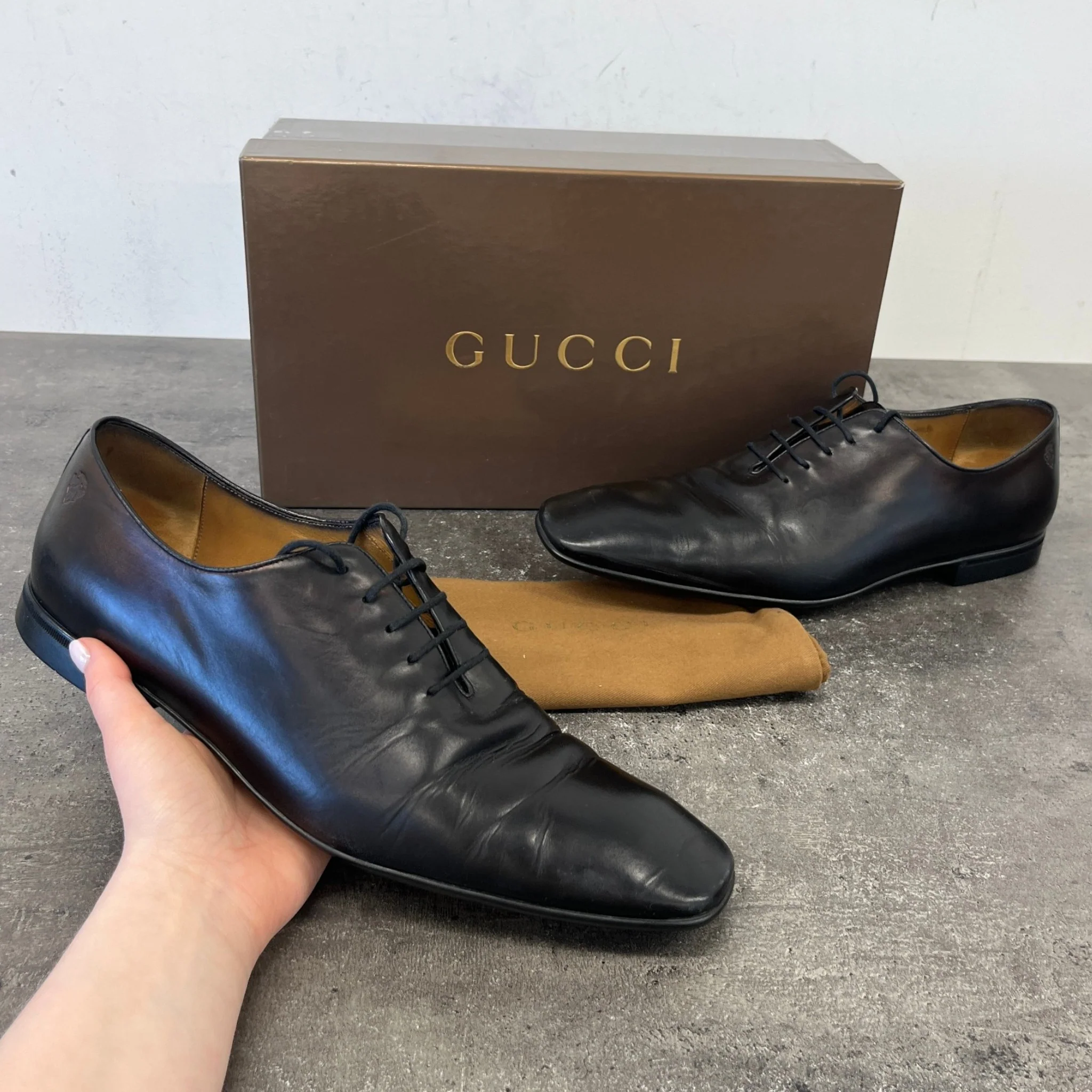 Men's Lace-Up Derby Loafers Black Size EU 44 / UK 10 - Image 13