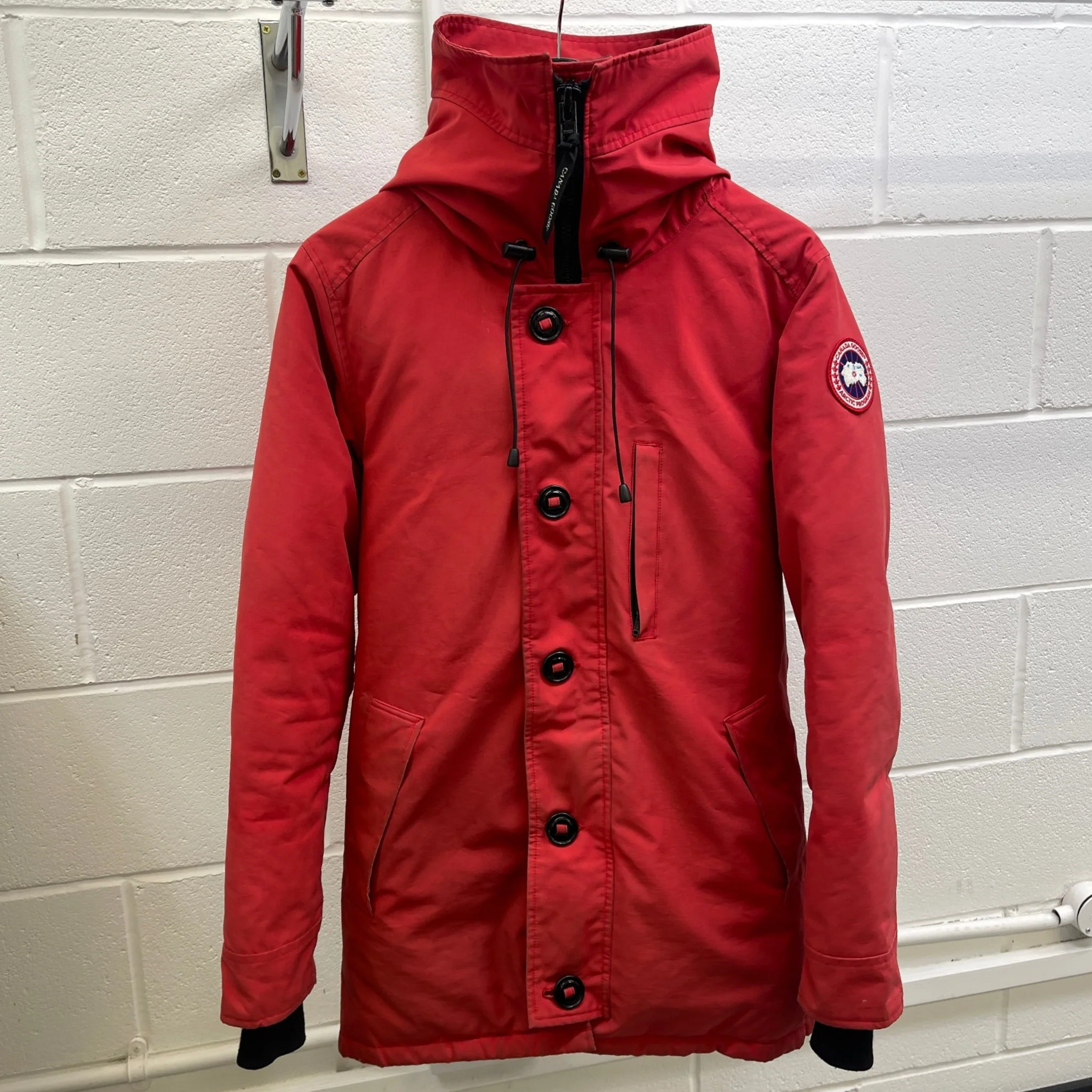 Men's Langford Parka Down Jacket Red Size S - Image 11