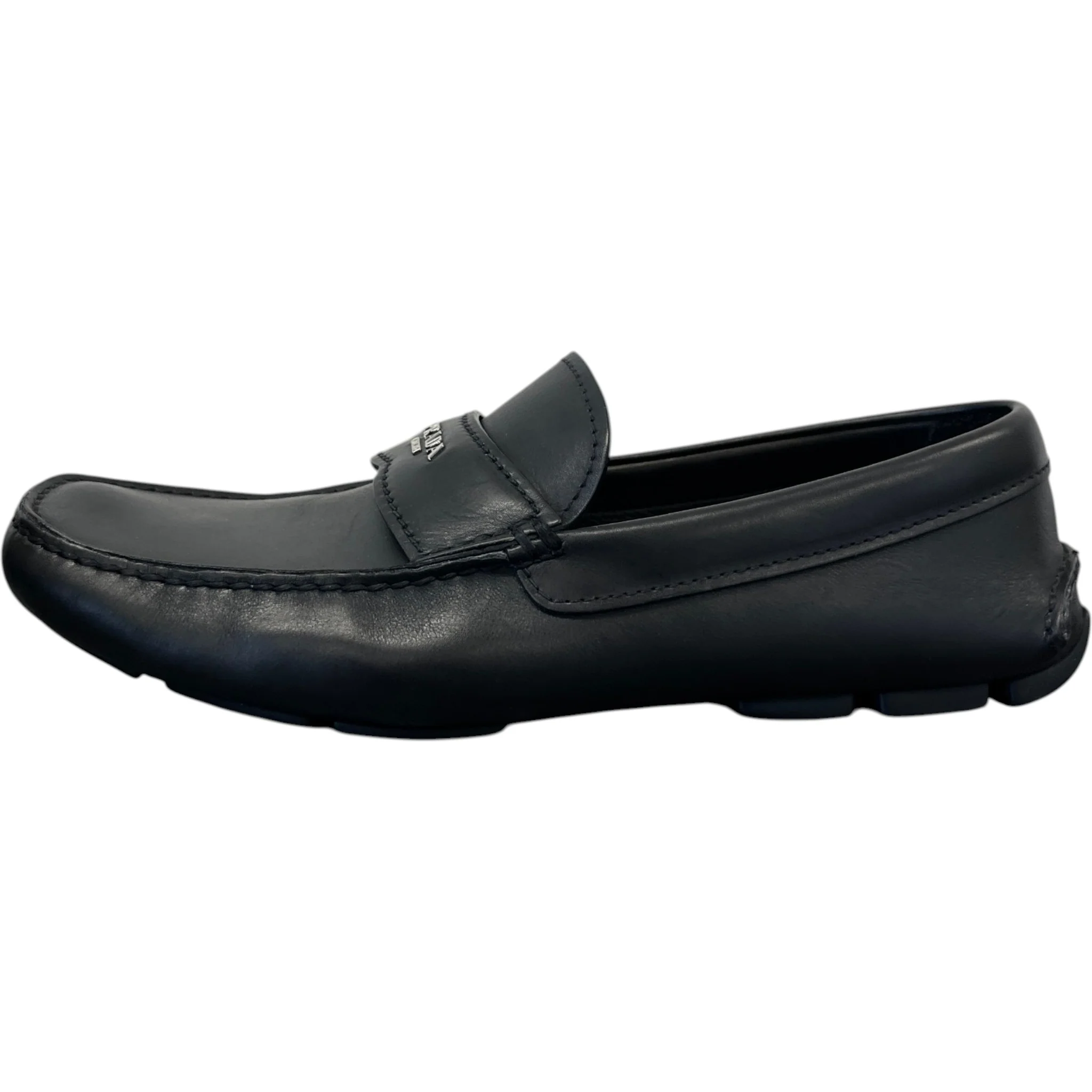 Men's Leather Logo Loafers Black Size EU 41 / UK 7 - Image 4
