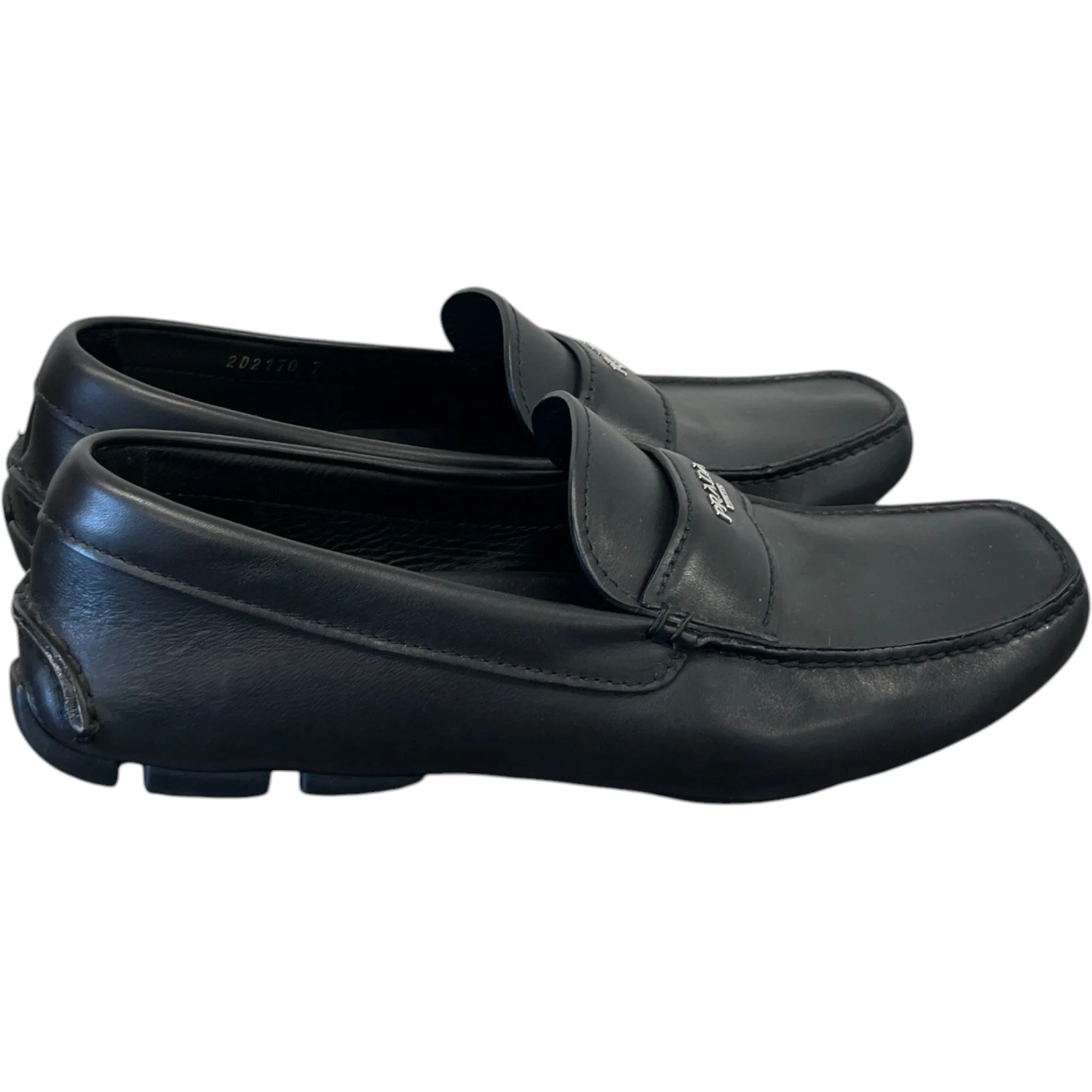 Men's Leather Logo Loafers Black Size EU 41 / UK 7 - Image 7