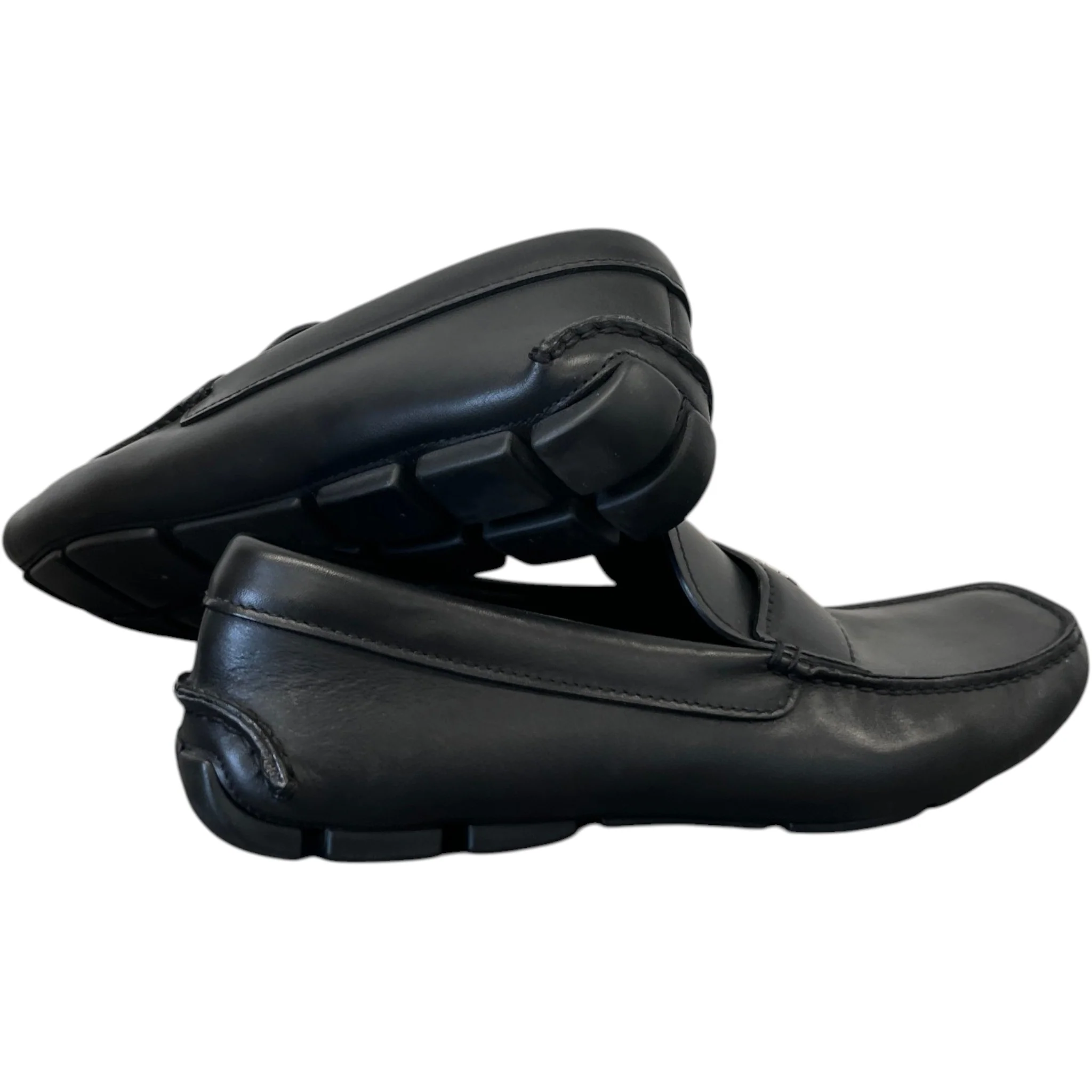 Men's Leather Logo Loafers Black Size EU 41 / UK 7 - Image 9
