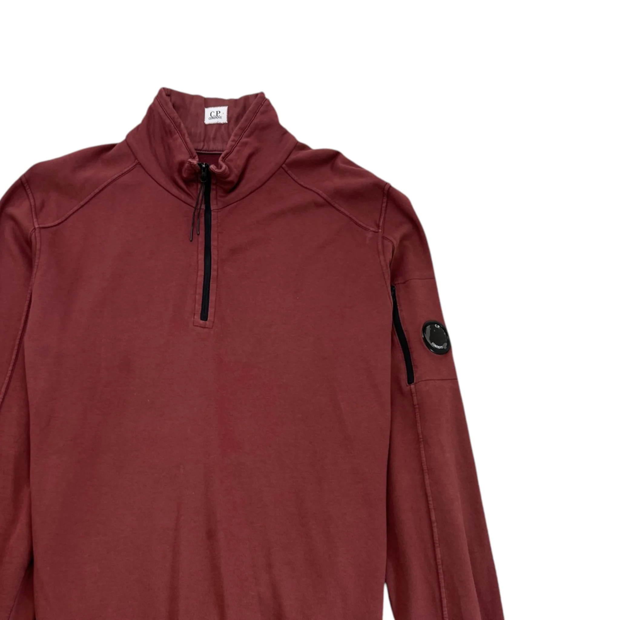 Men's Lens Half Zip Jumper Burgundy Size XXL - Image 3
