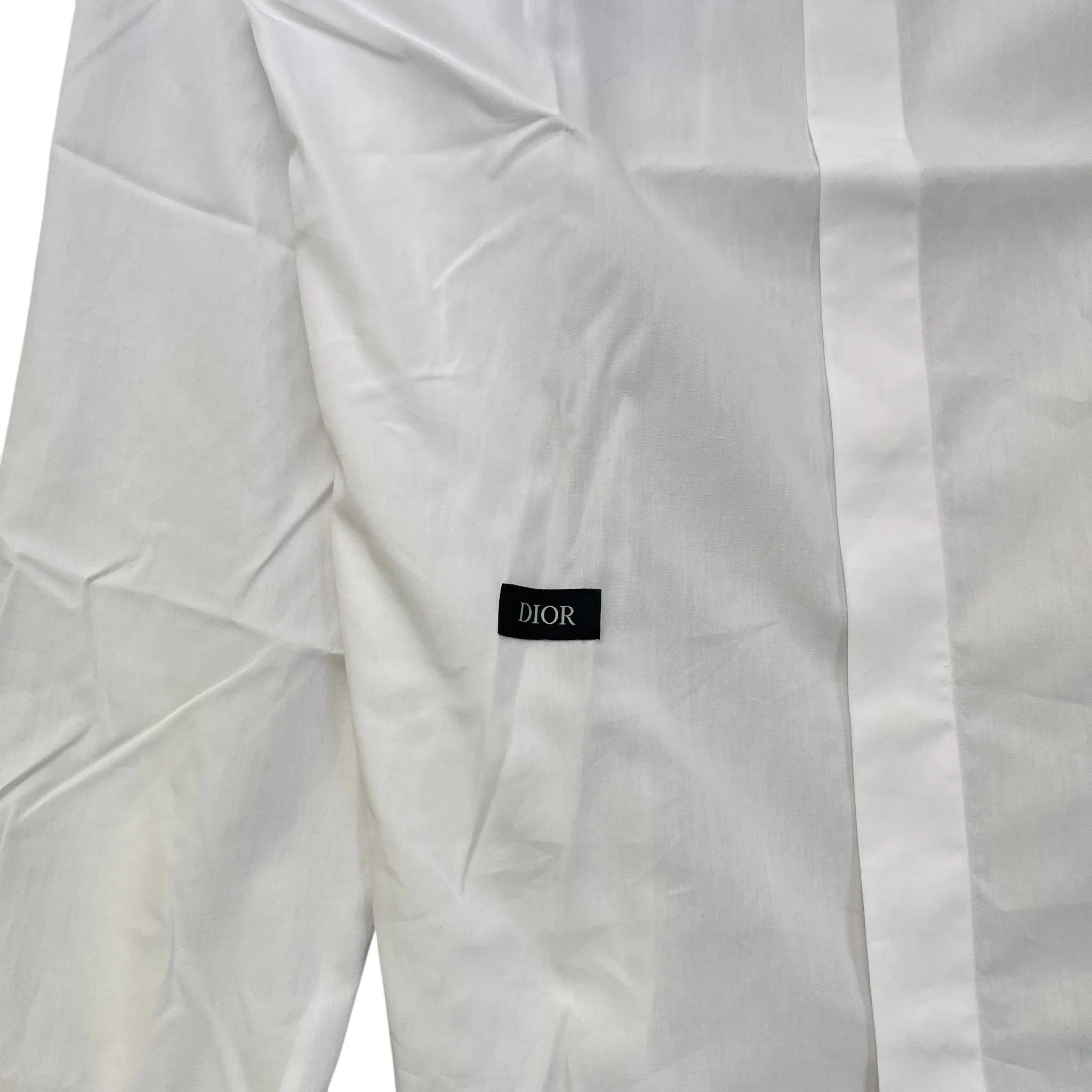 Men's Logo Embroidered Long Sleeve Shirt White Size M - Image 5