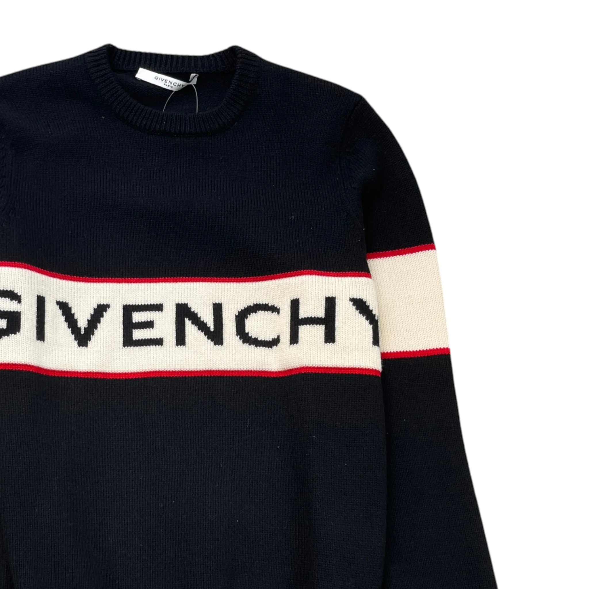 Men's Logo-Intarsia Jumper Black Size XS - Image 3