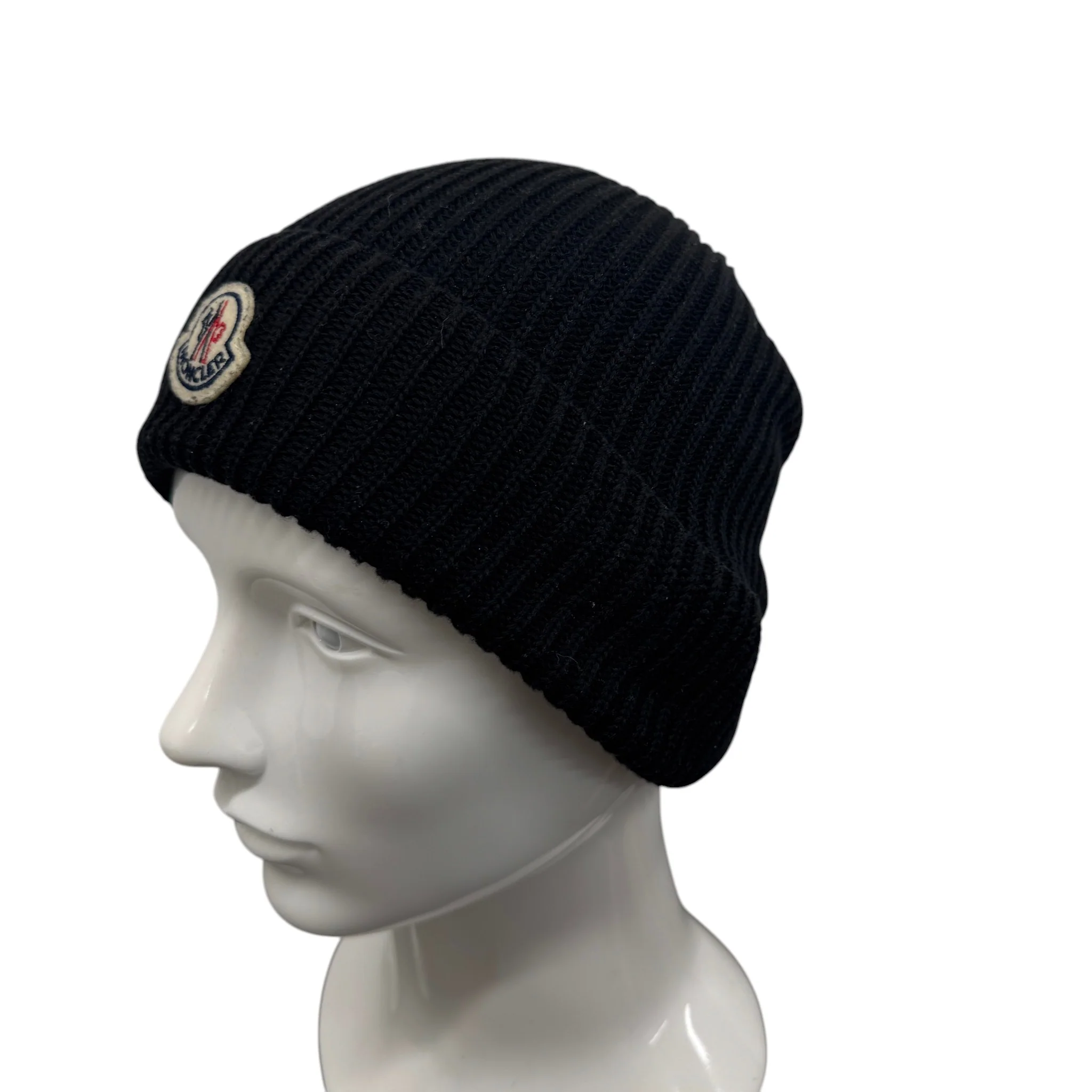Men's Logo Patch Beanie Hat Black - Image 6