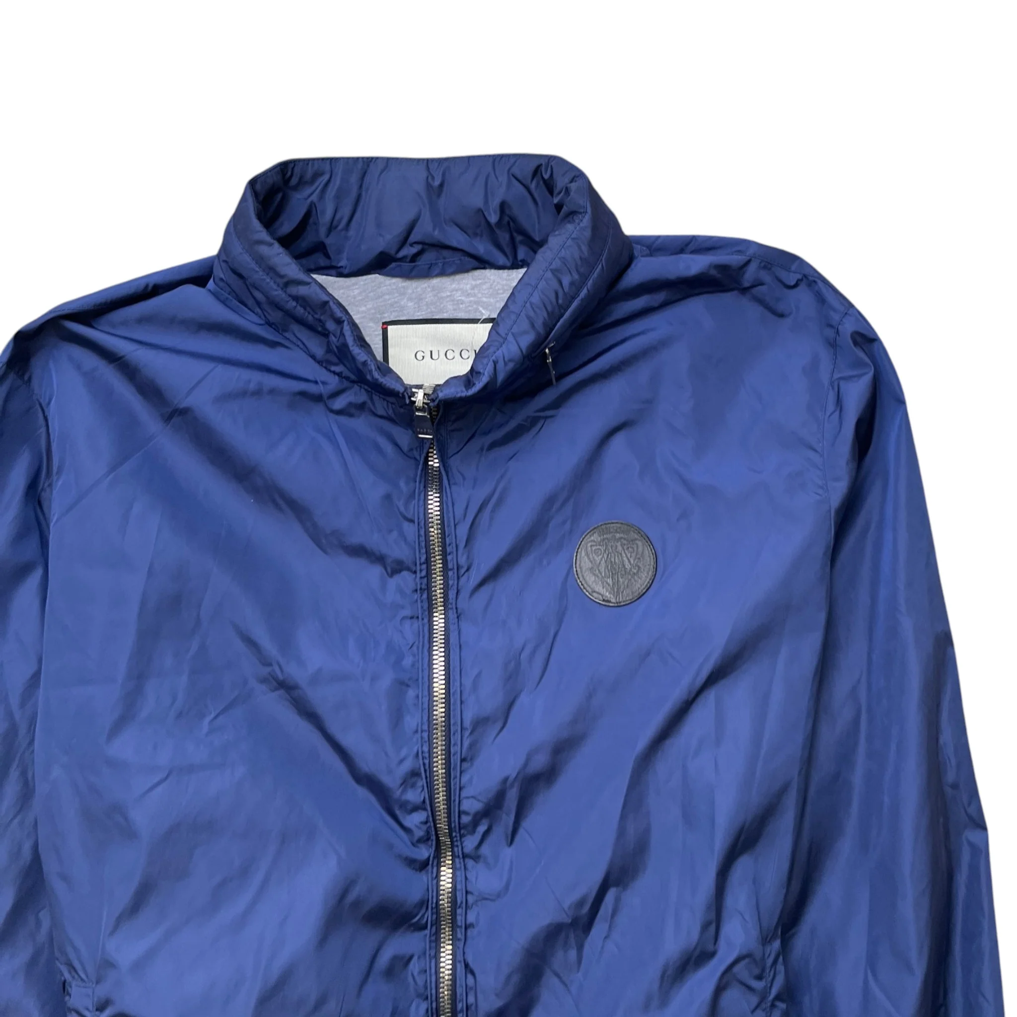 Men's Logo Patch Bomber Windbreaker Navy Size IT 50 / L - Image 5