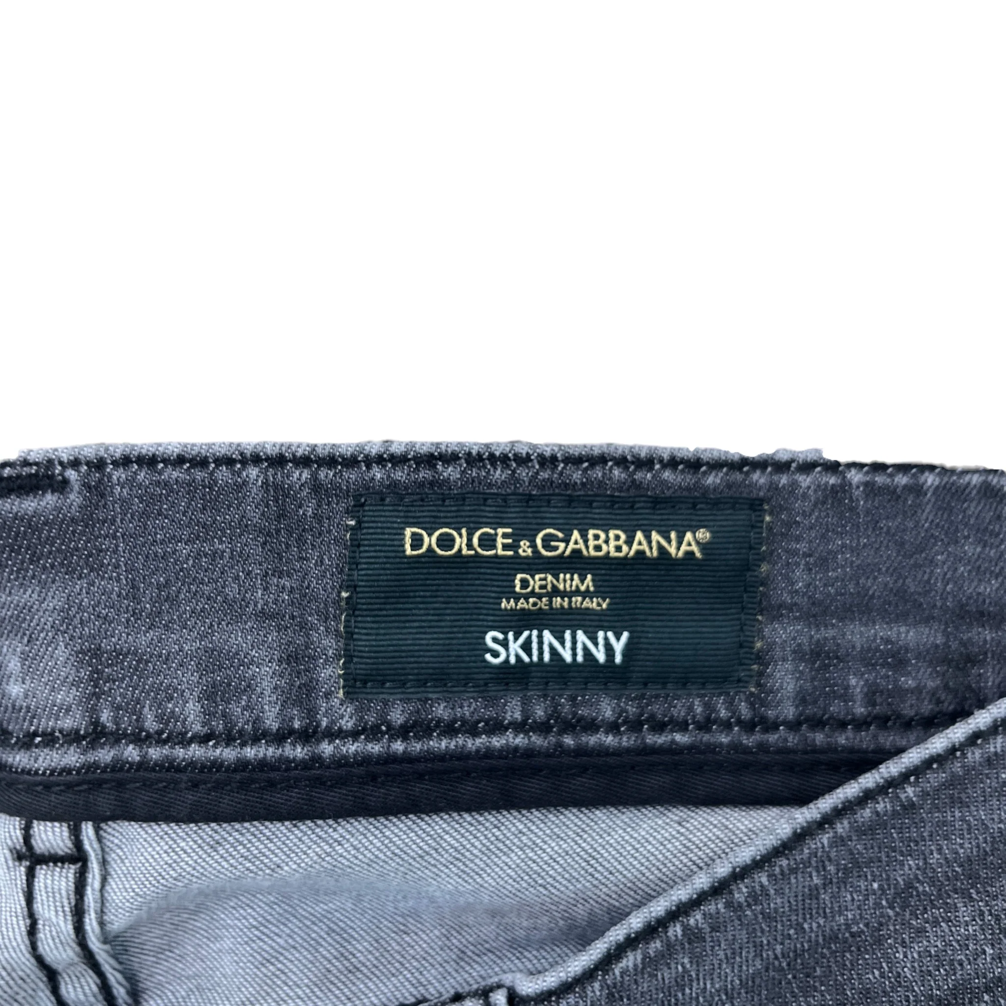 Men's Logo Patch Skinny Jeans Charcoal Size IT 48 / UK 32 - Image 7